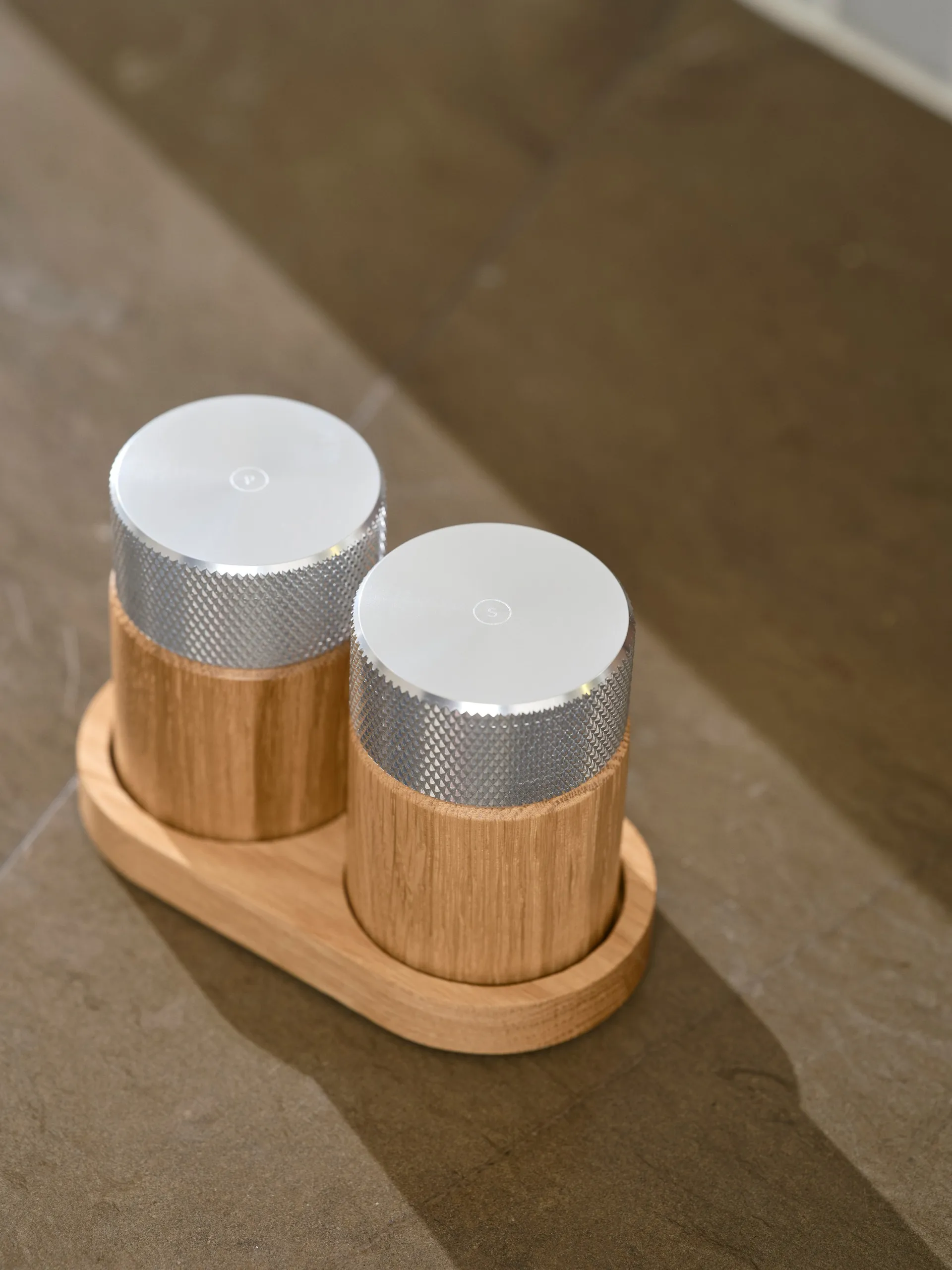 Sina 盐和胡椒研磨器 6 cm, 自然木色-steel Gejst