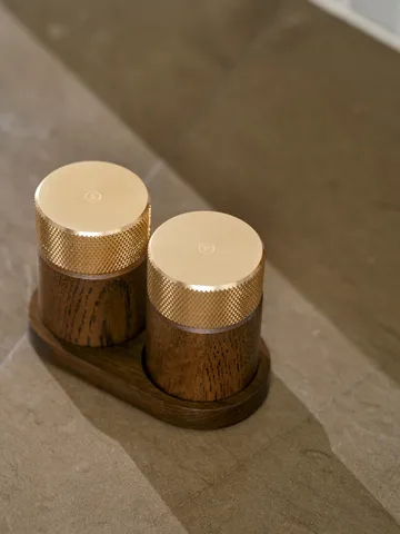 Sina盐胡椒研磨器 6cm - 深灰色_黄铜色 - Gejst