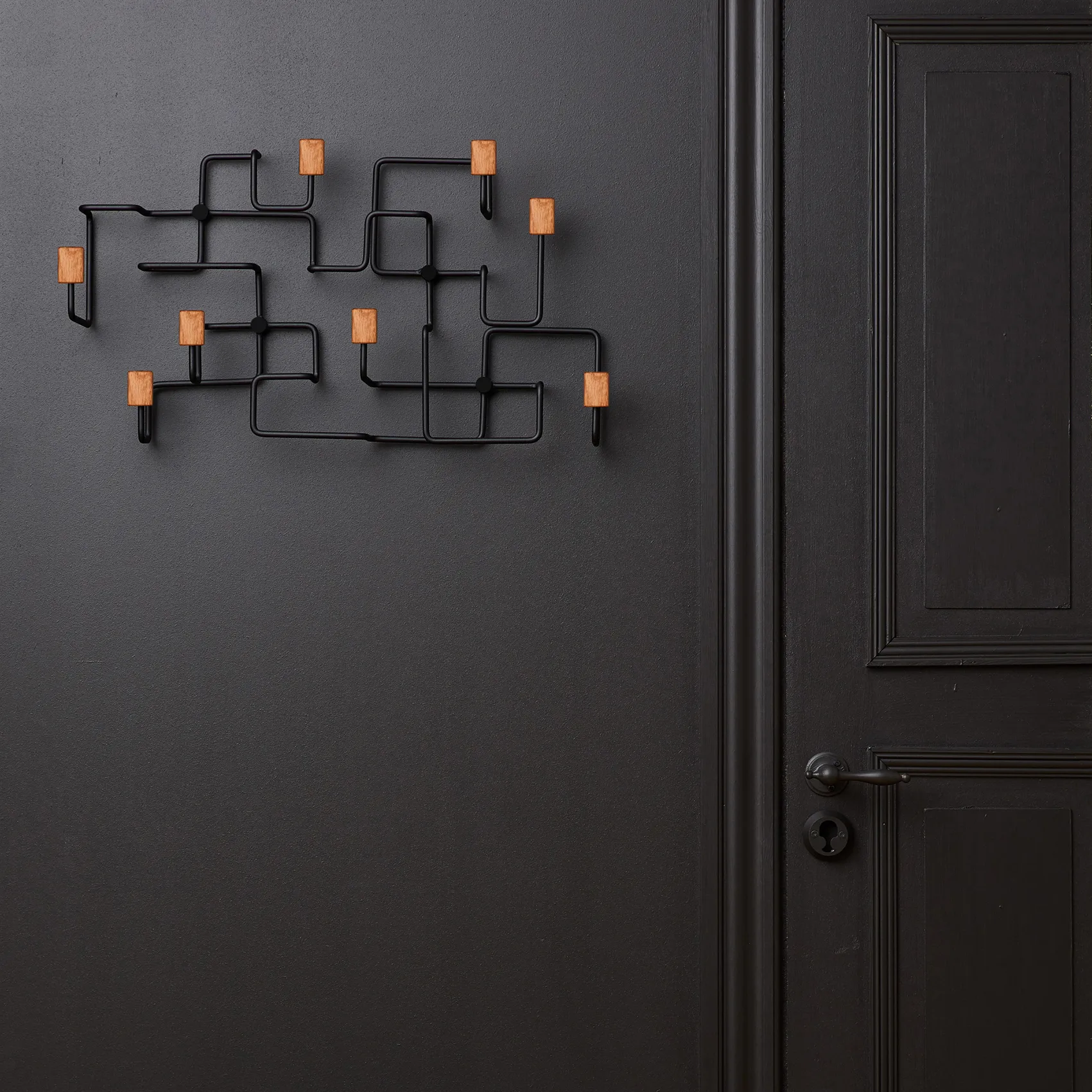 Underground 衣架挂钩/架子, 黑色-橡木 Gejst