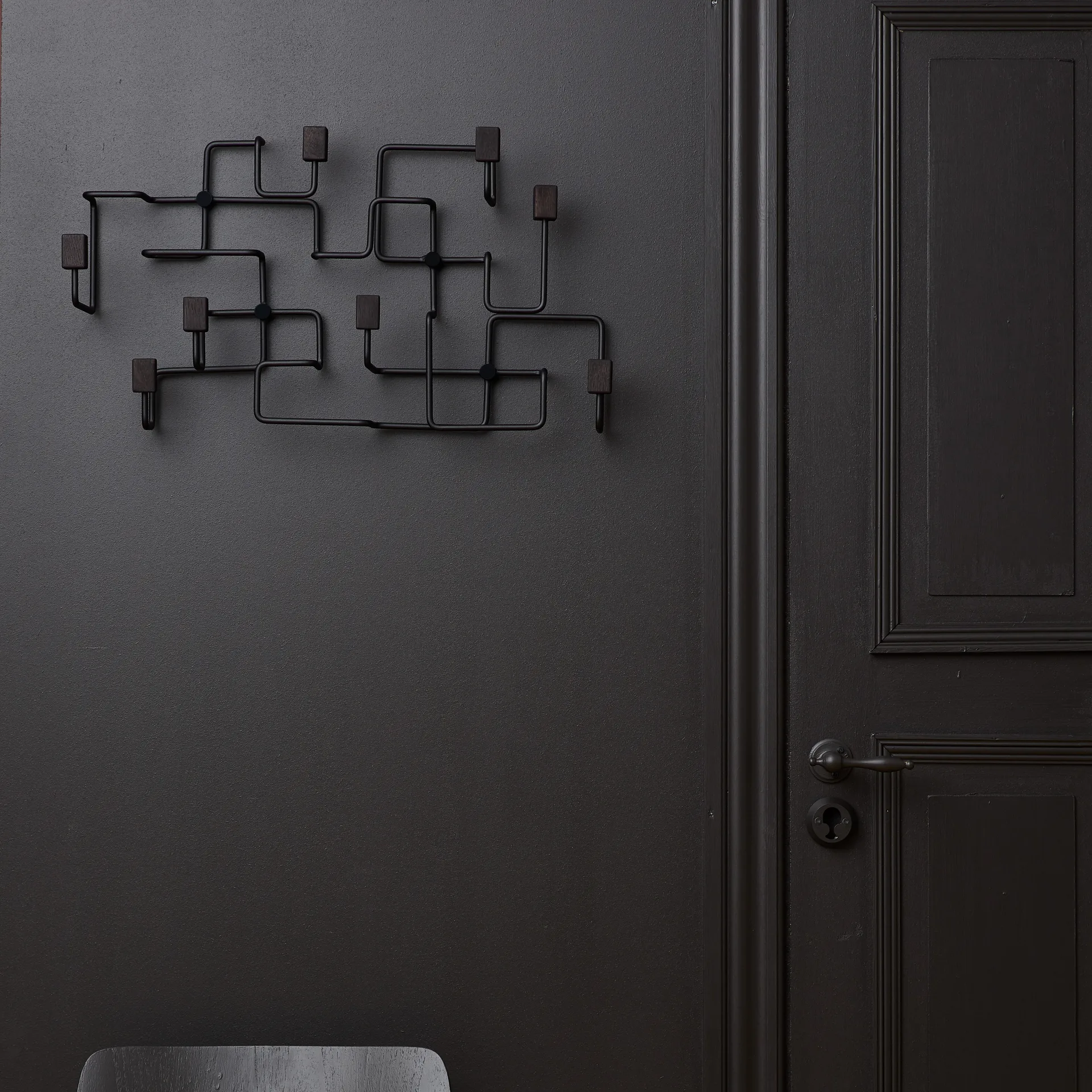 Underground 衣架挂钩/架子, 黑色-黑橡木 Gejst