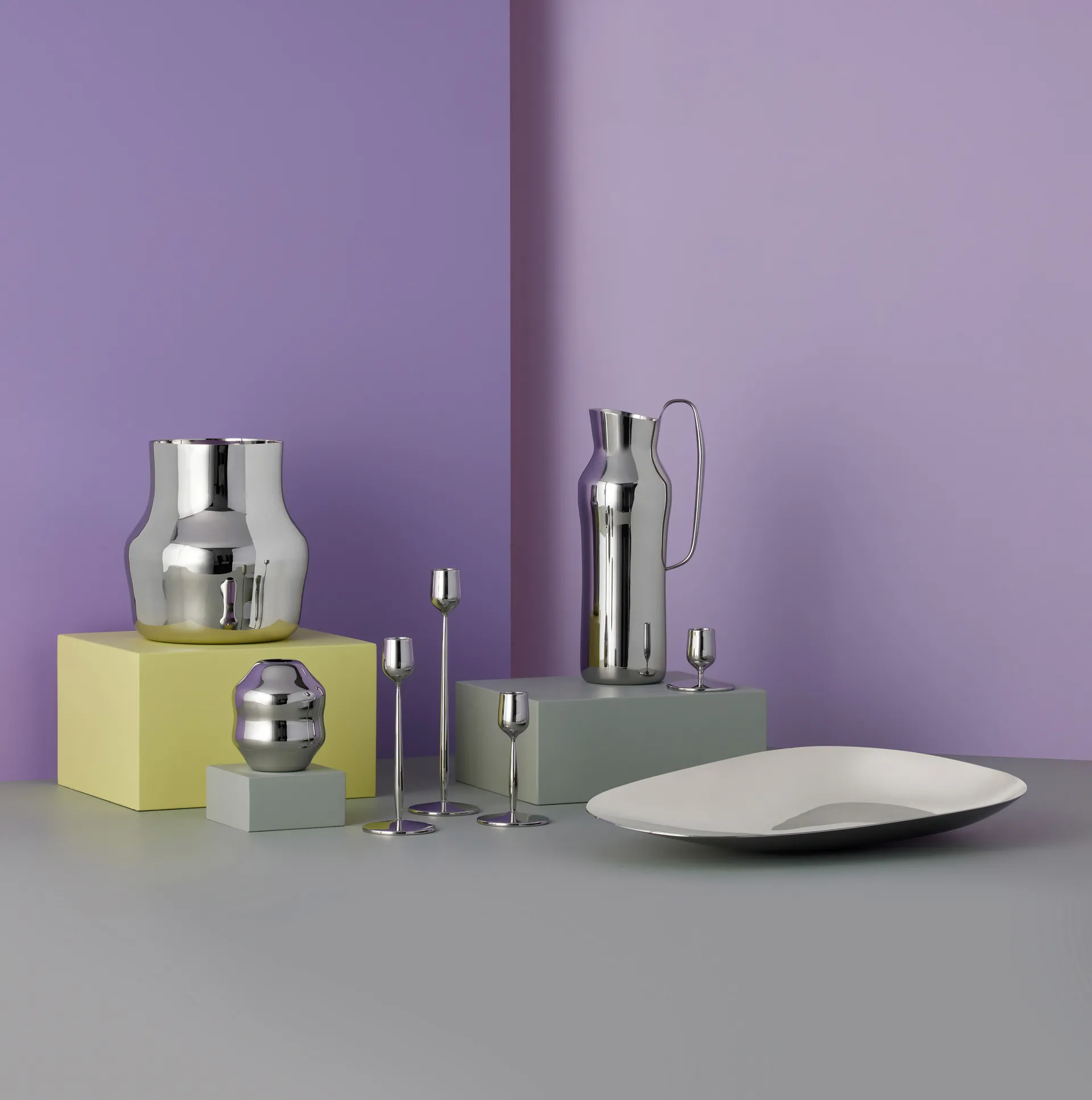 Dorotea 烛台 12 cm, Polished steel Gense