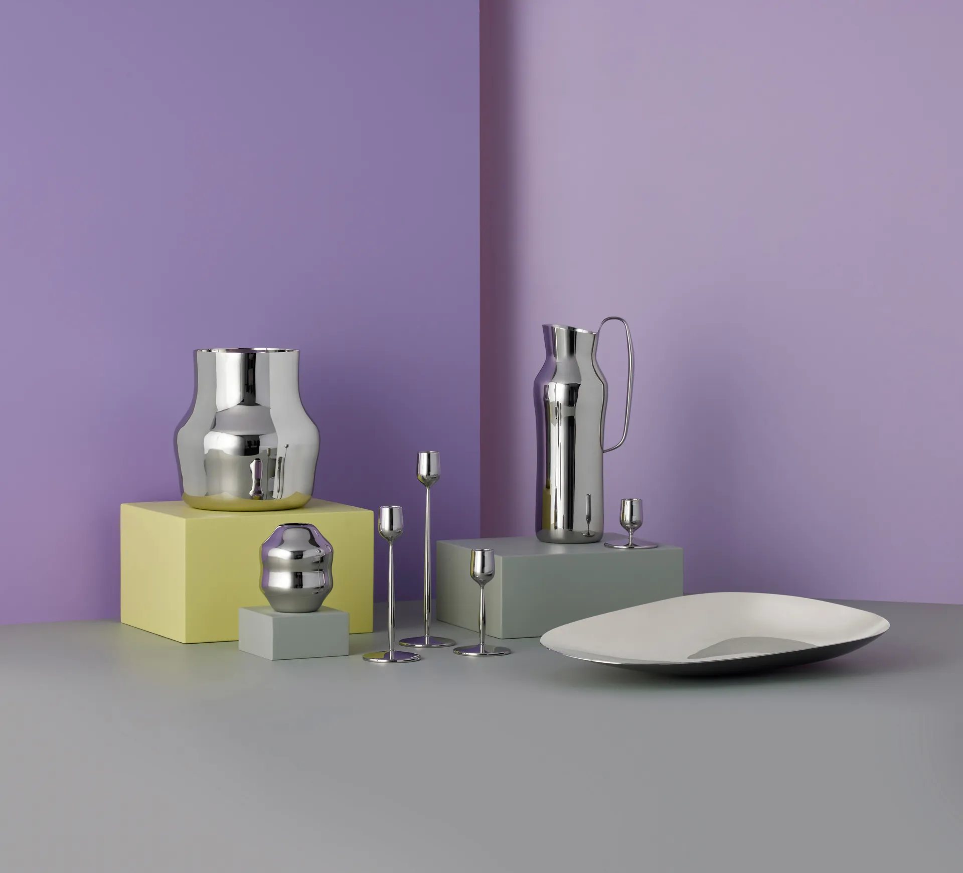 Dorotea 烛台 18 cm, Polished steel Gense