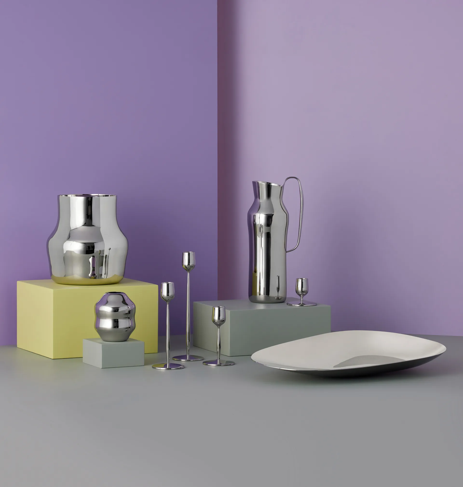 Dorotea 烛台 23,5 cm, Polished steel Gense