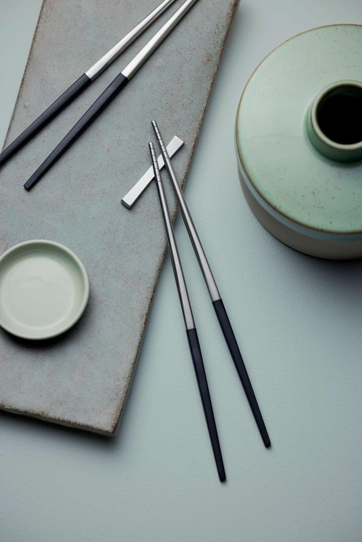 Focus de Luxe系列 瑞典皇家御用品牌 不锈钢餐具 筷子筷托4+2 两件套, 不锈钢 Gense