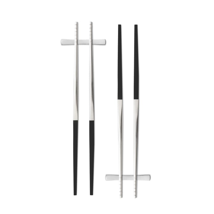 Focus de Luxe系列 瑞典皇家御用品牌 不锈钢餐具 筷子筷托4+2 两件套 - 不锈钢 - Gense
