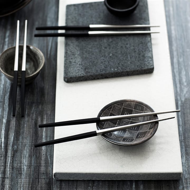 Focus de Luxe系列 瑞典皇家御用品牌 不锈钢餐具 筷子筷�托4+2 两件套, 不锈钢 Gense