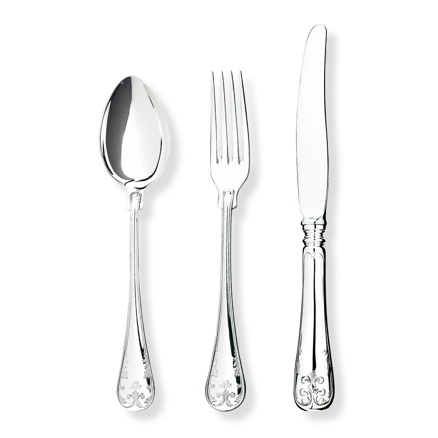 Gammal Fransk银色餐叉, 20cm Gense