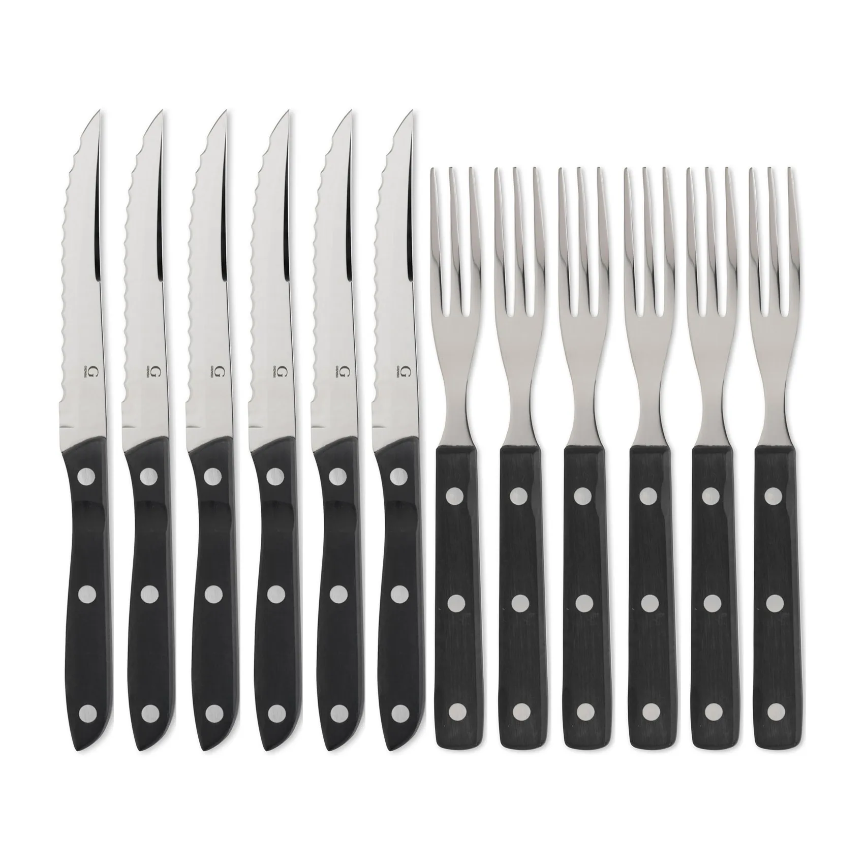 Old Farmer black 餐具 cutlery 12 pieces, 12 pieces Gense