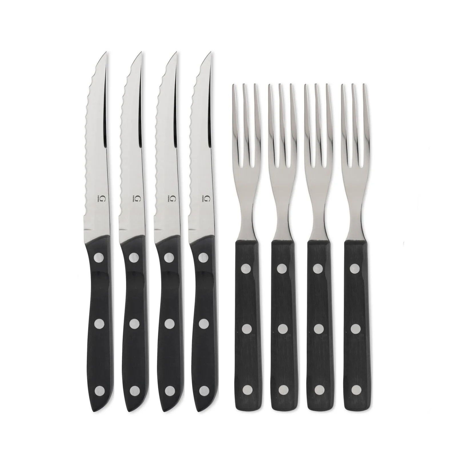 Old Farmer black 餐具 cutlery 8 pieces, 8 pcs Gense