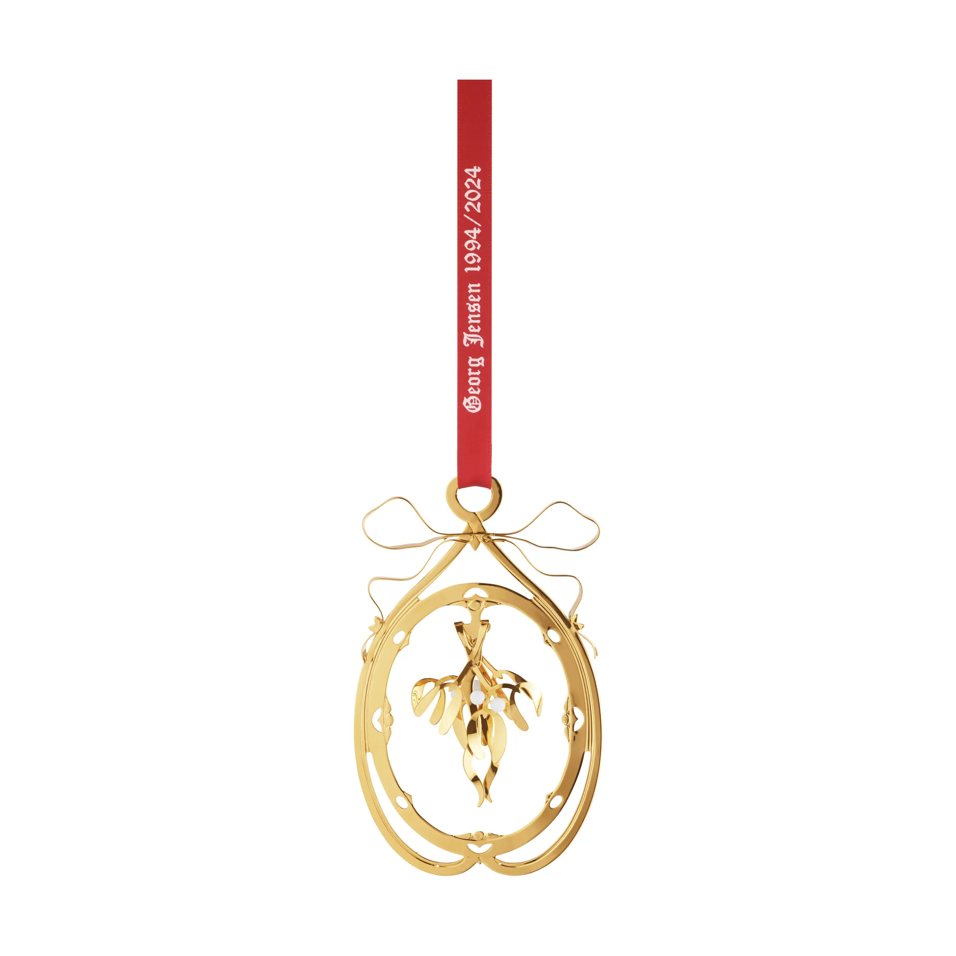 1994/2024 Christmas 平衡挂件 mistletoe, 金色-plated Georg Jensen