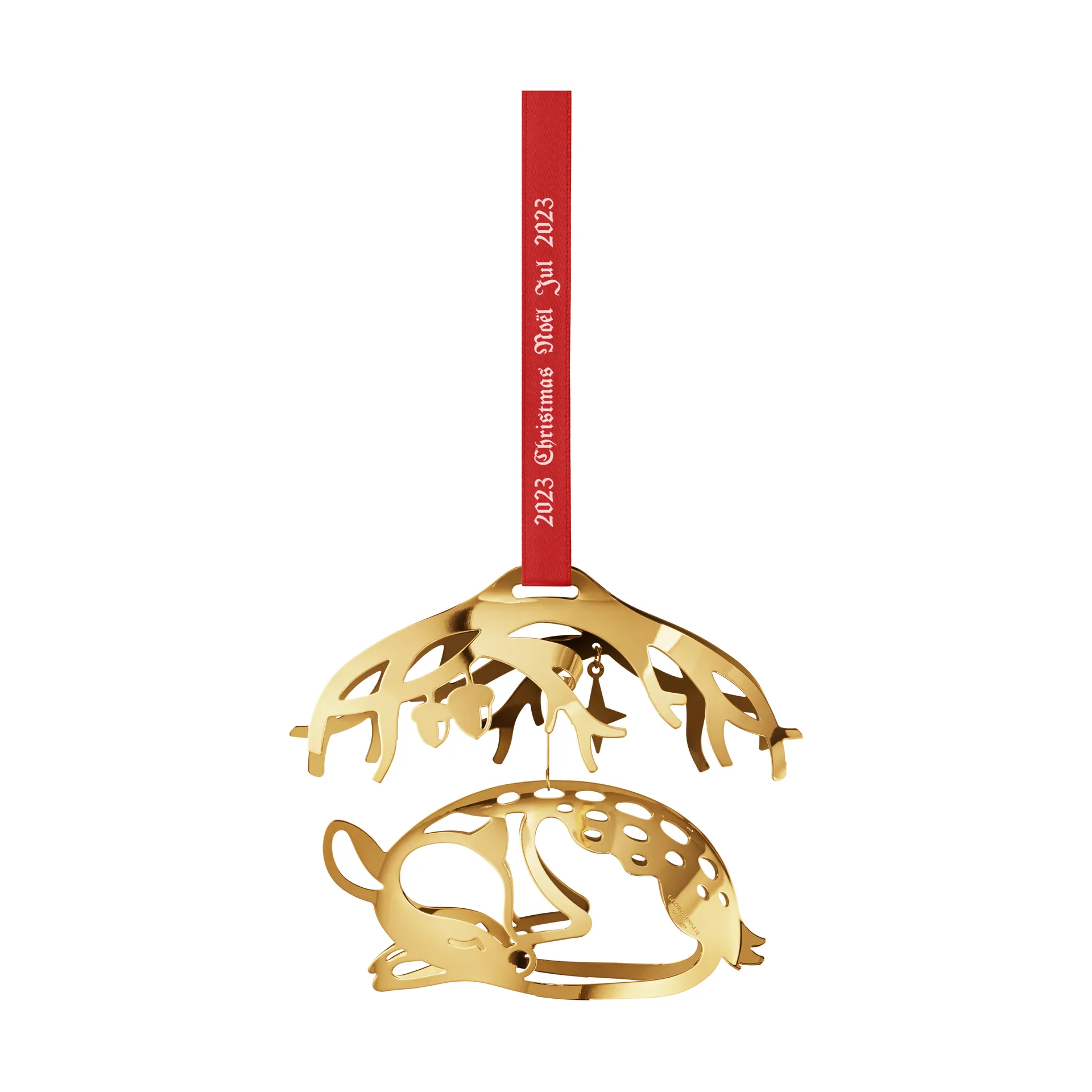 2023 Christmas 平衡挂件 fallow deer, Gold-plated Georg Jensen