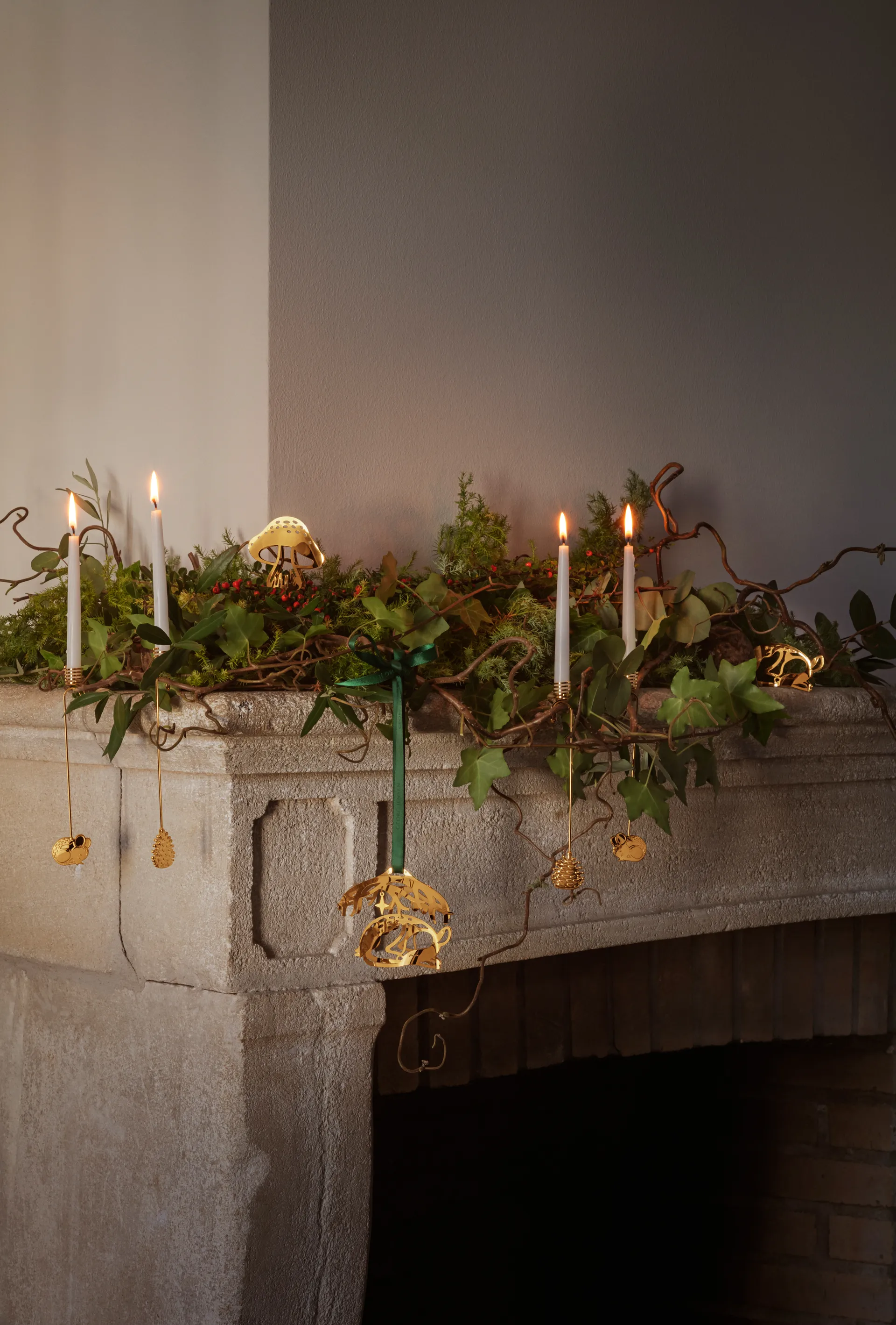 2023 Christmas 平衡挂件 fallow deer, Gold-plated Georg Jensen