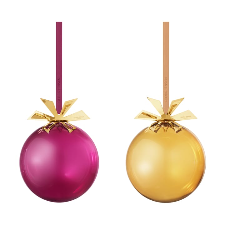 2025 圣诞树 玻璃 baubles 2件 - 金色-波尔多 - Georg Jensen