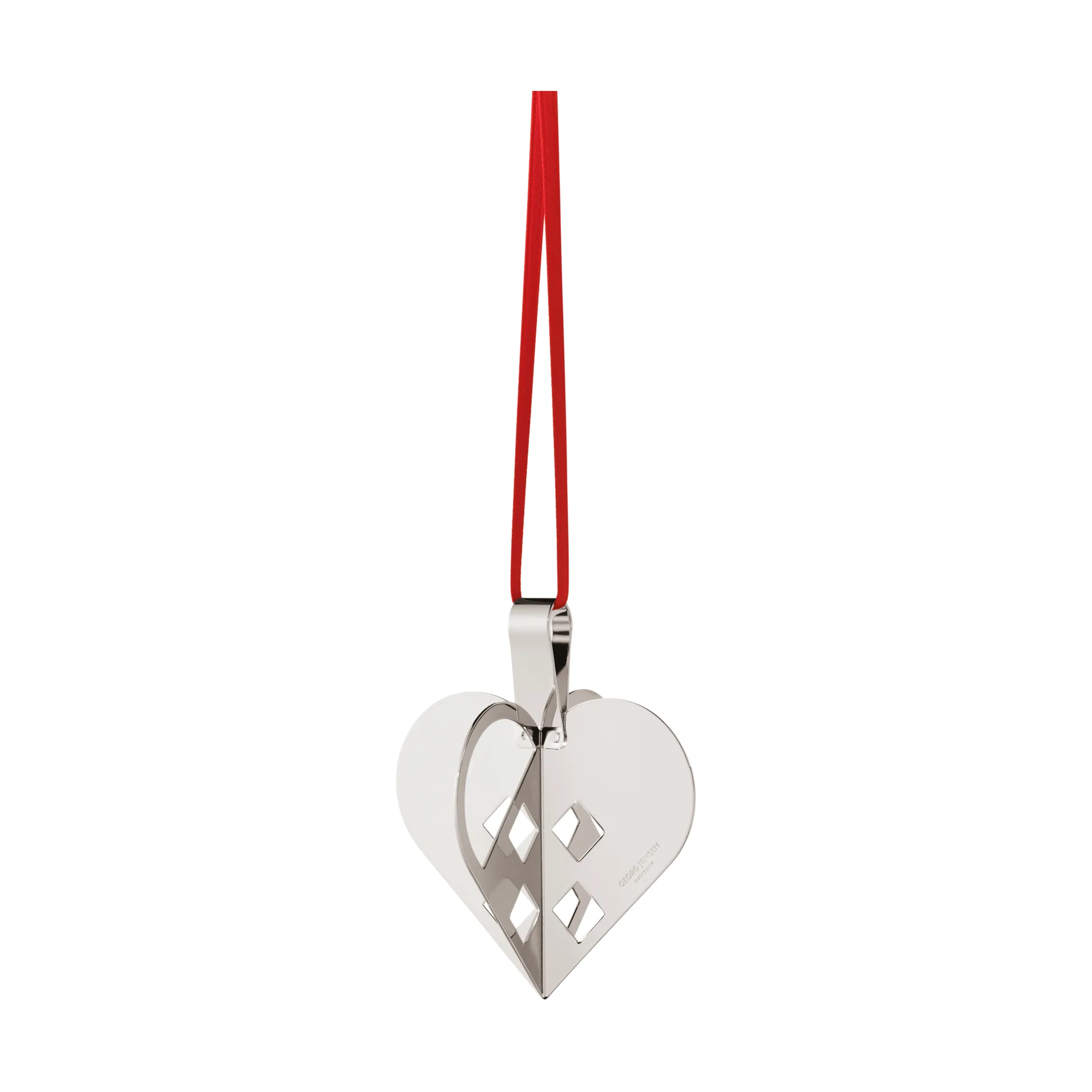 2025 Christmas heart 装饰品, Palladium-plated 黄铜 Georg Jensen