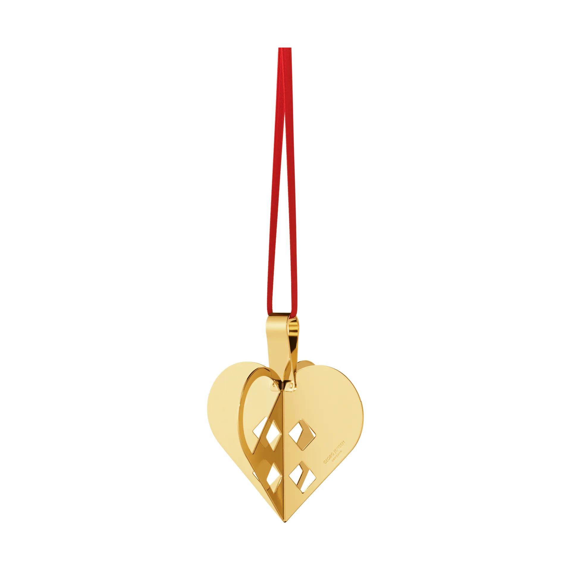 2025 Christmas heart 装饰品, 金色 plated 黄铜 Georg Jensen