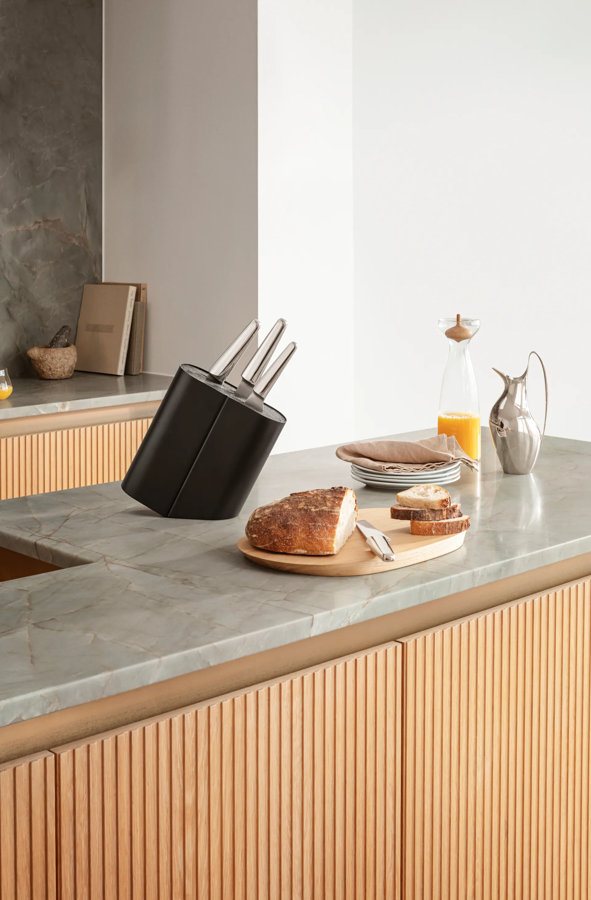 Alfredo 刀 block, 不锈钢-黑色 Georg Jensen