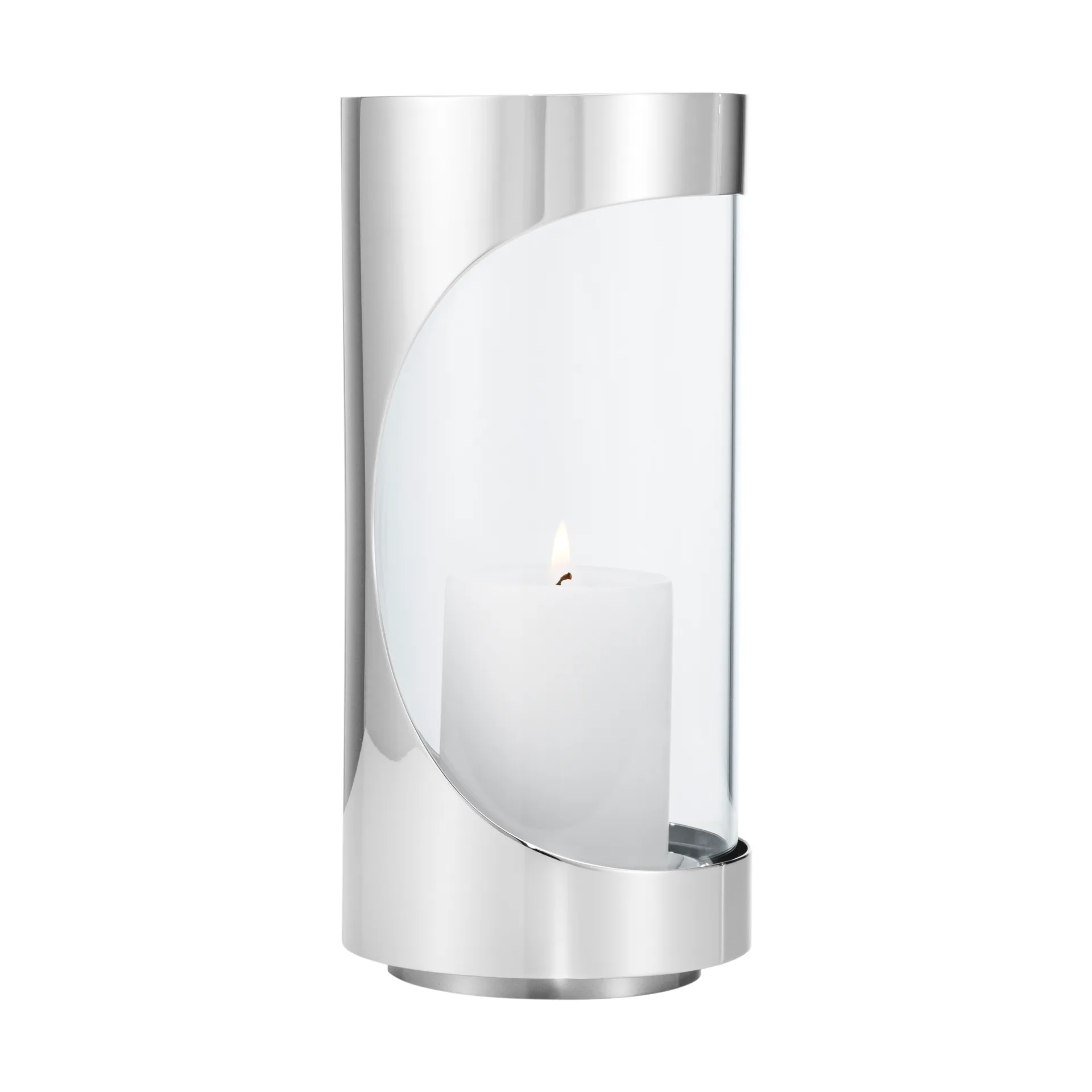 Chrome contours hurricane 烛台 22 cm, 不锈钢 Georg Jensen