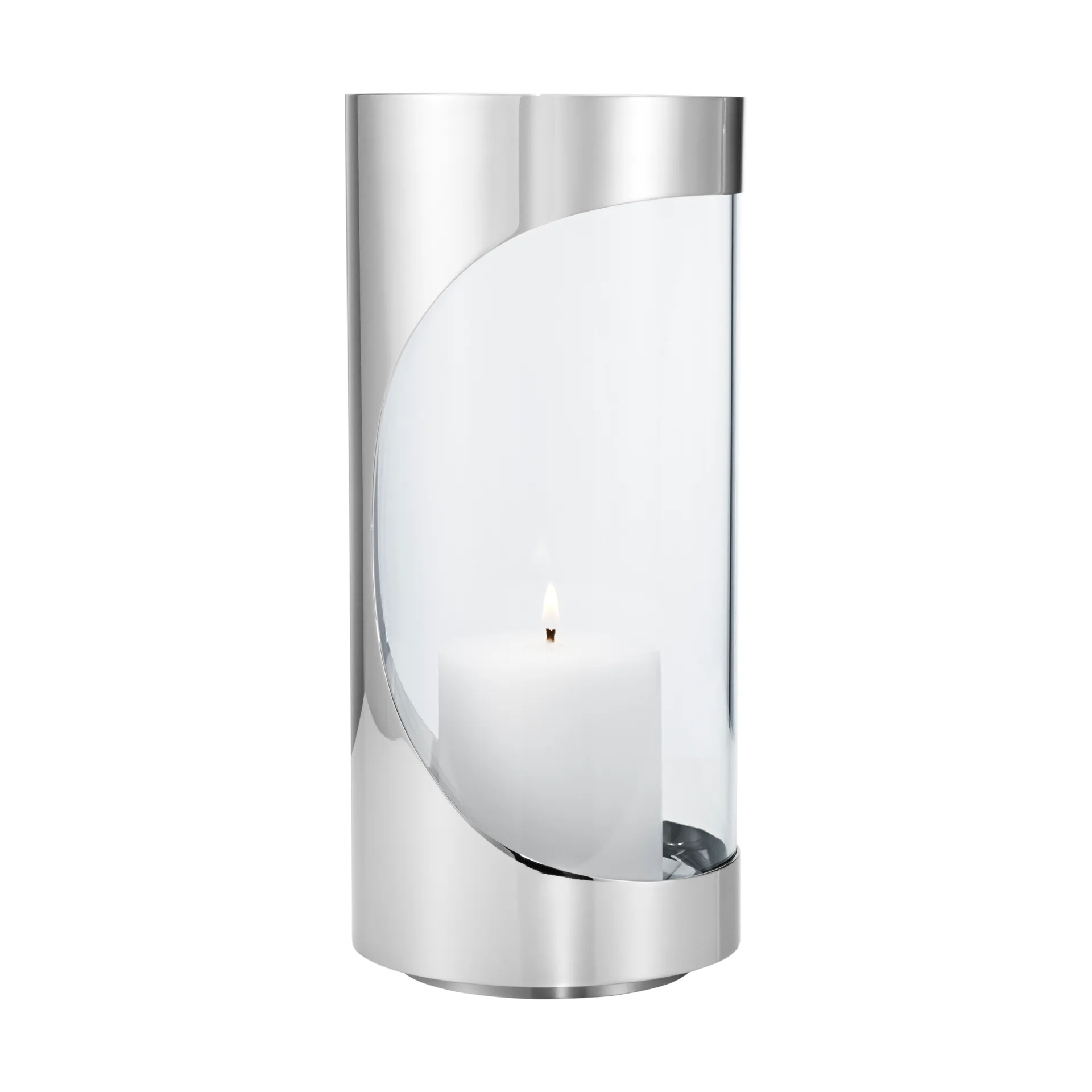 Chrome contours hurricane 烛台 28 cm, 不锈钢 Georg Jensen