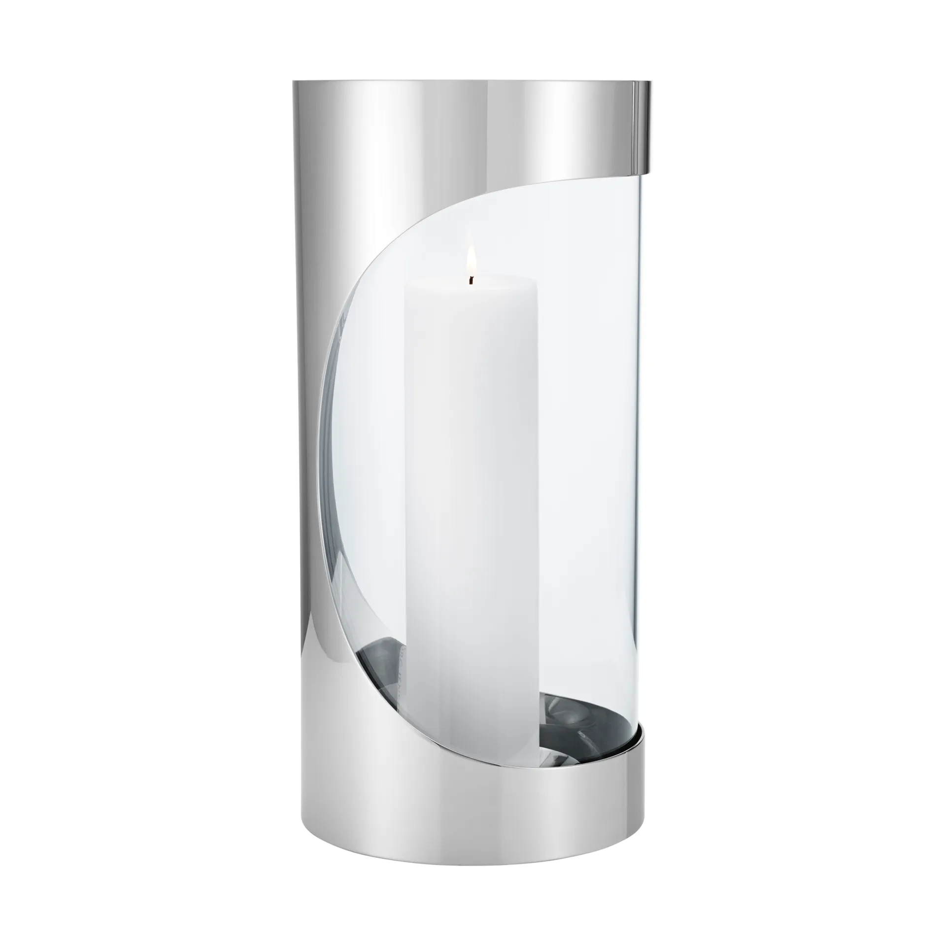 Chrome contours hurricane 烛台 33 cm, 不锈钢 Georg Jensen