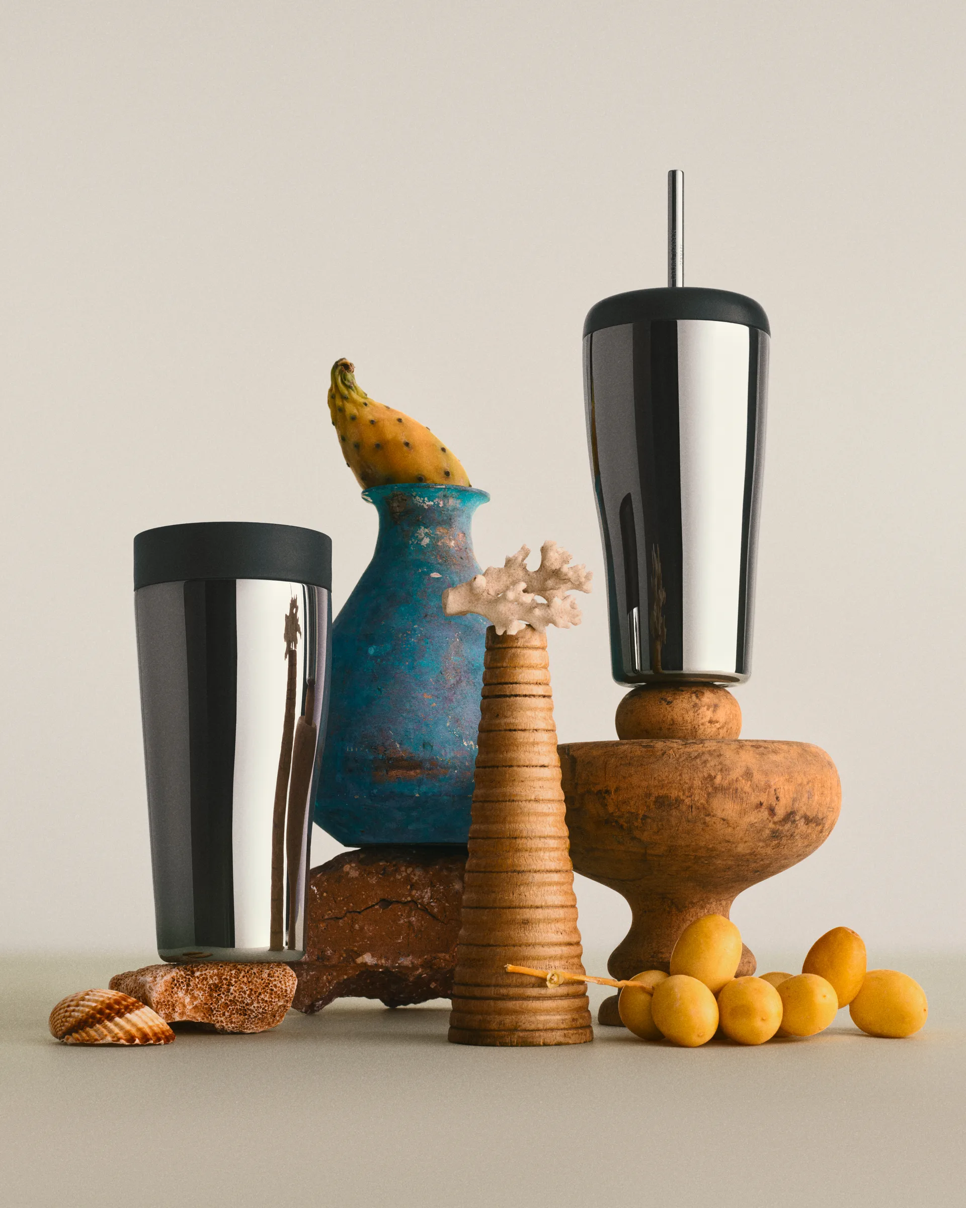 Sky 热水瓶cup with 吸管 40 cl, 不锈钢 Georg Jensen