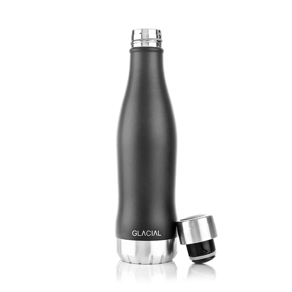 Glacial 水瓶 400 ml, 哑光 黑色 Glacial