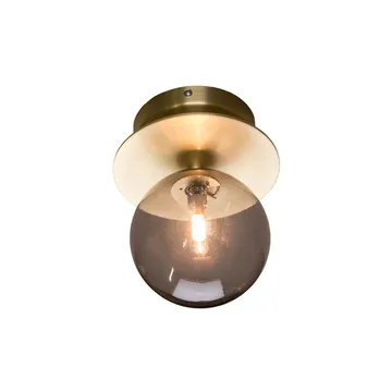Art Deco 24 IP44壁灯 - 烟灰色/拉丝黄铜色 - Globen Lighting