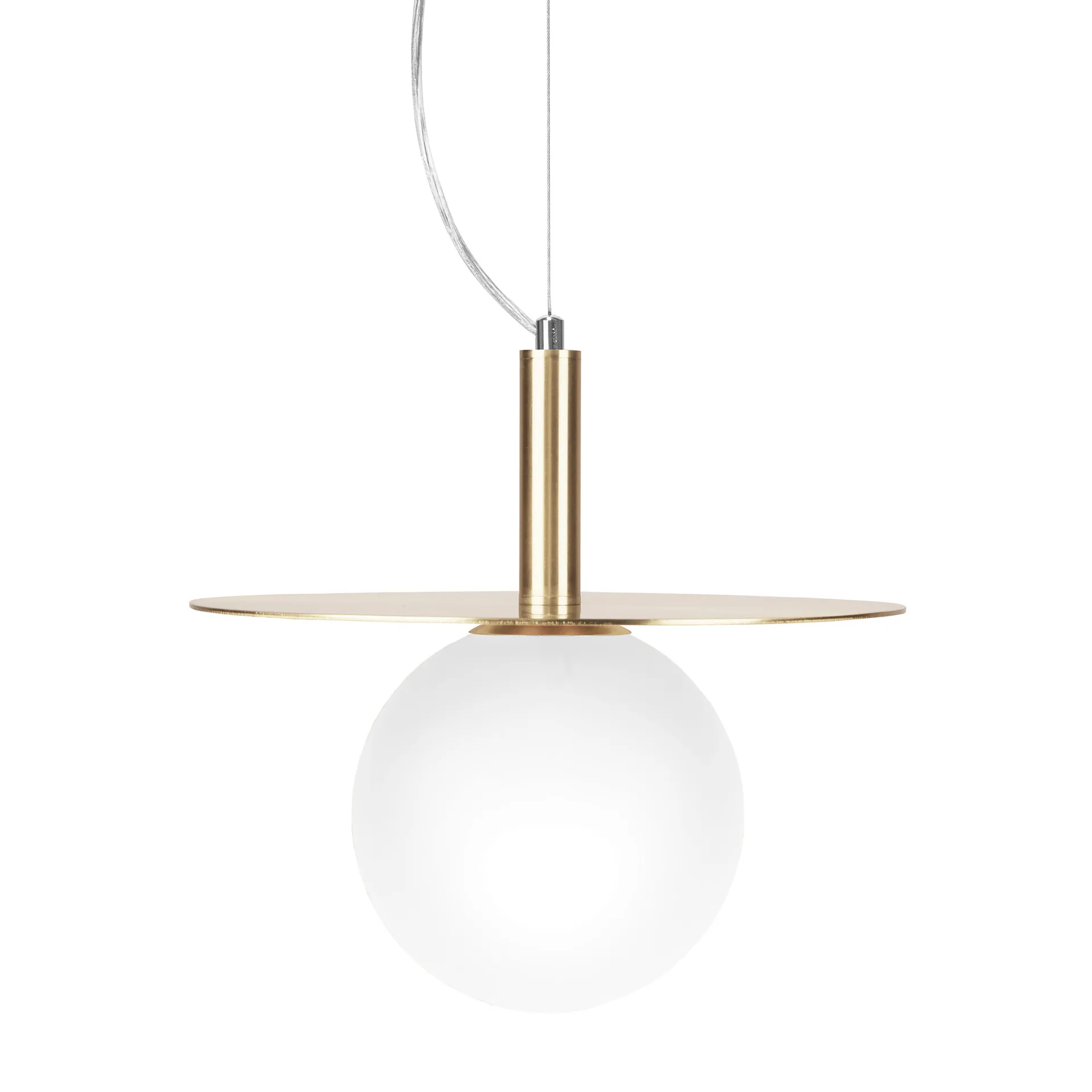 Art Deco ceiling 灯, brass-opal glass Globen Lighting