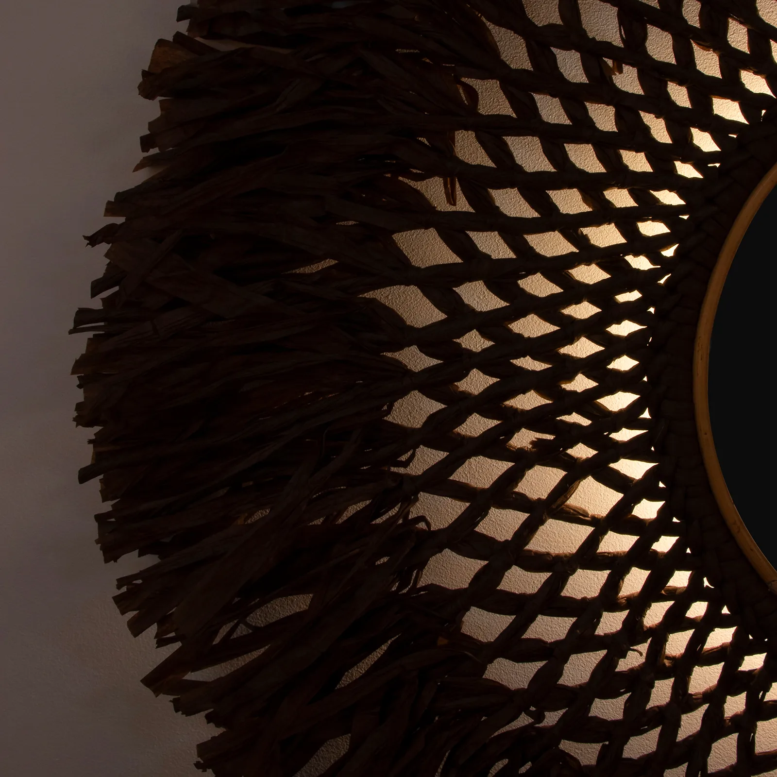 Boho 壁灯 with mirror Ø90 cm, 棕色 Globen Lighting