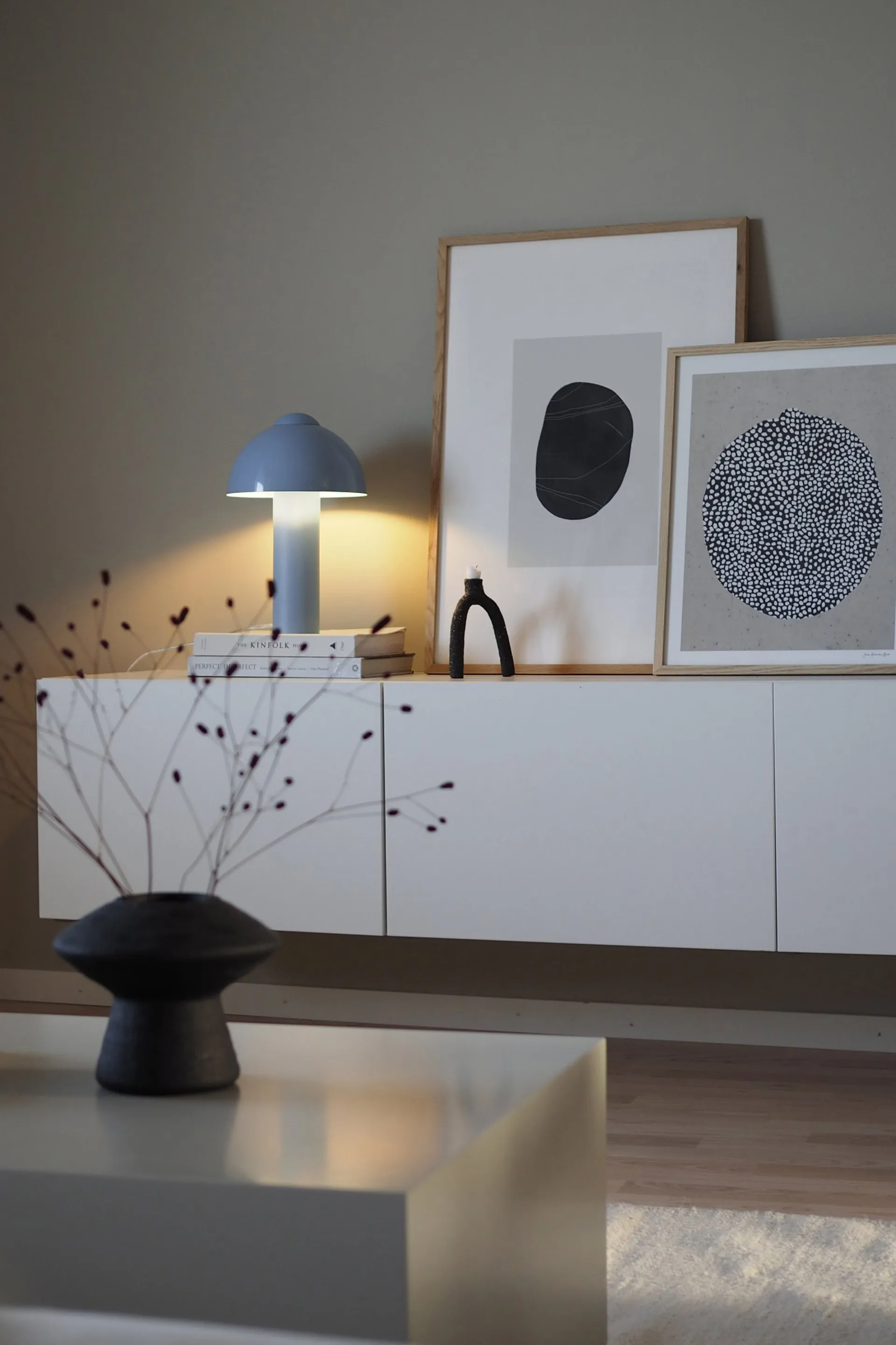 伴光 Buddy23 蘑菇台灯多色可选 36cm插线版 , 浅蓝色 Globen Lighting