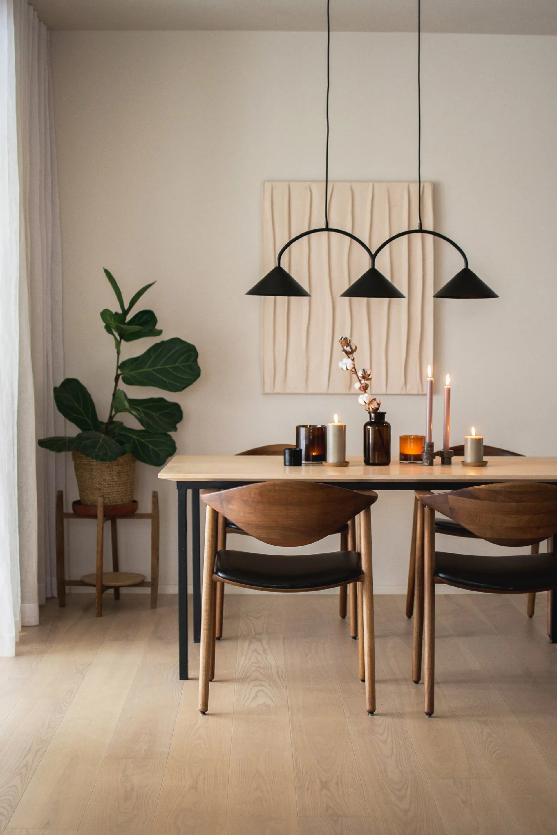 Curve 吊灯 3, 黑色 Globen Lighting