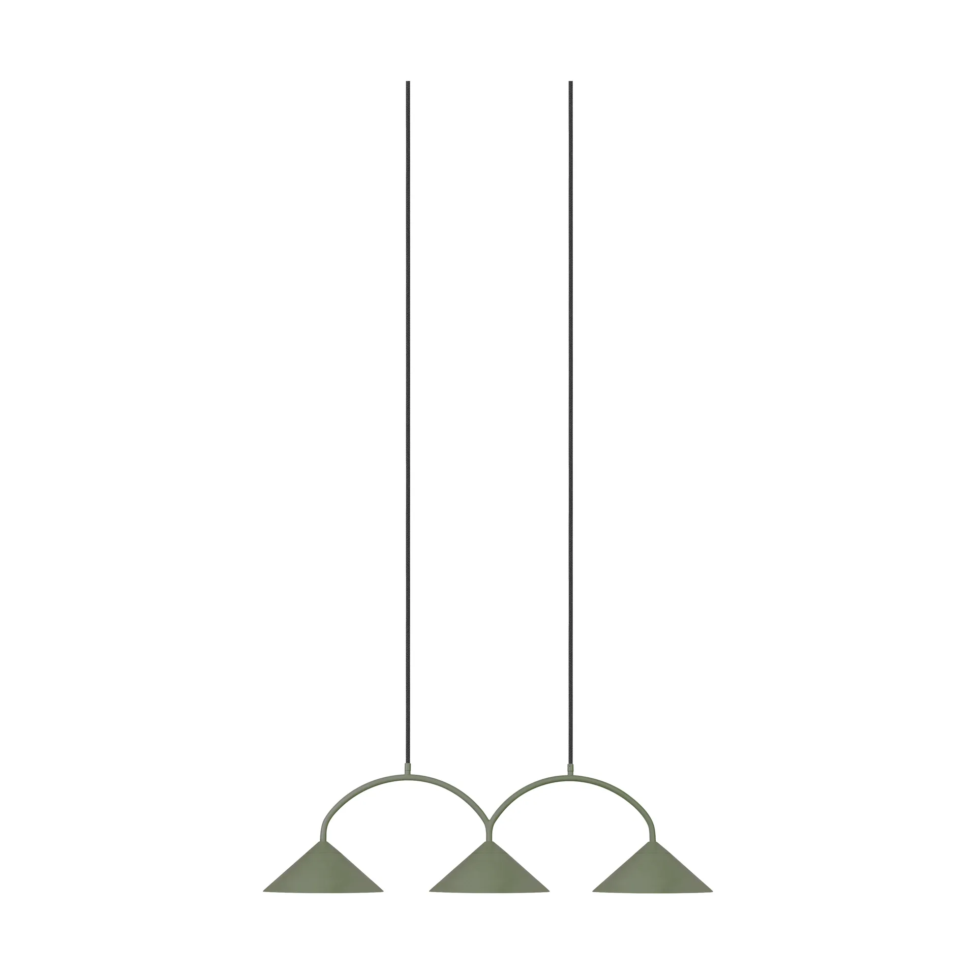 Curve 吊灯 3, 绿色 Globen Lighting