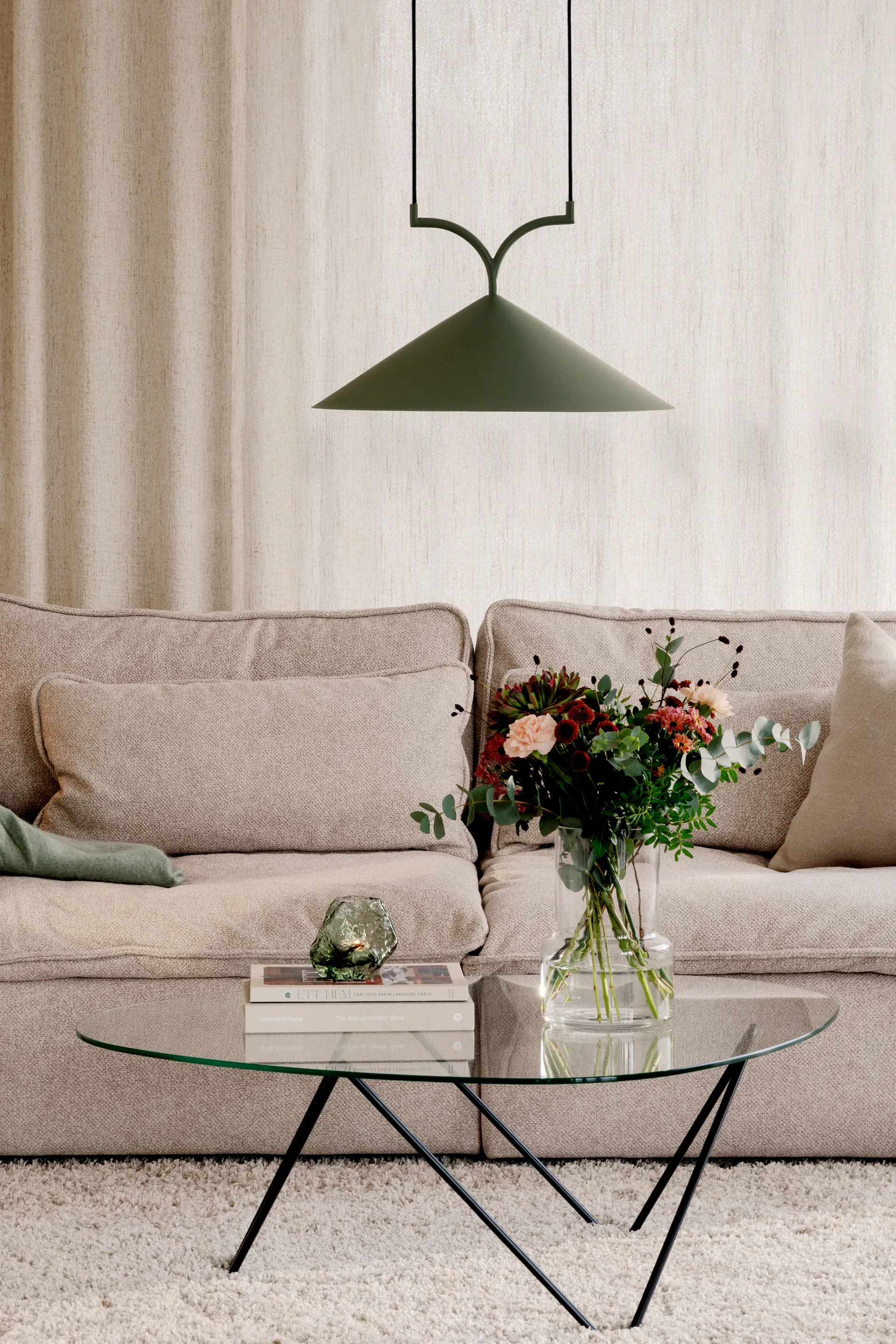 Curve 吊灯 50, 绿色 Globen Lighting