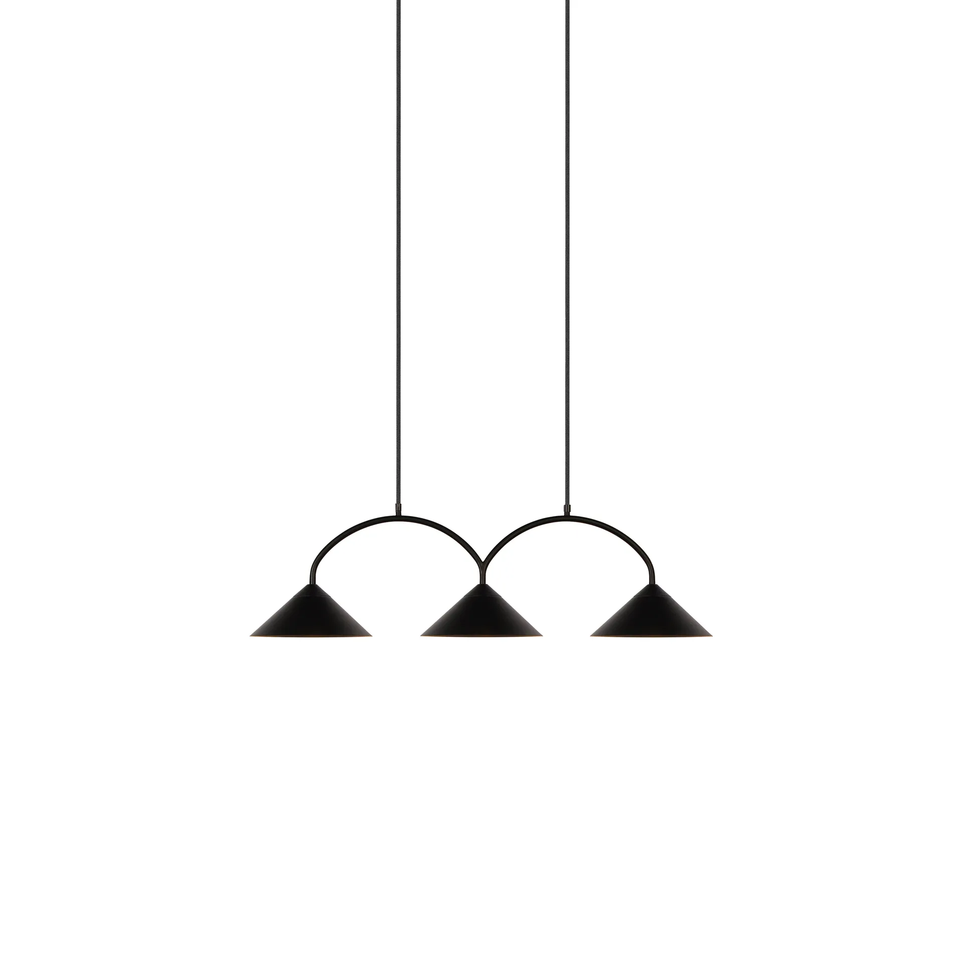 Curve系列吊灯3, 黑色 Globen Lighting