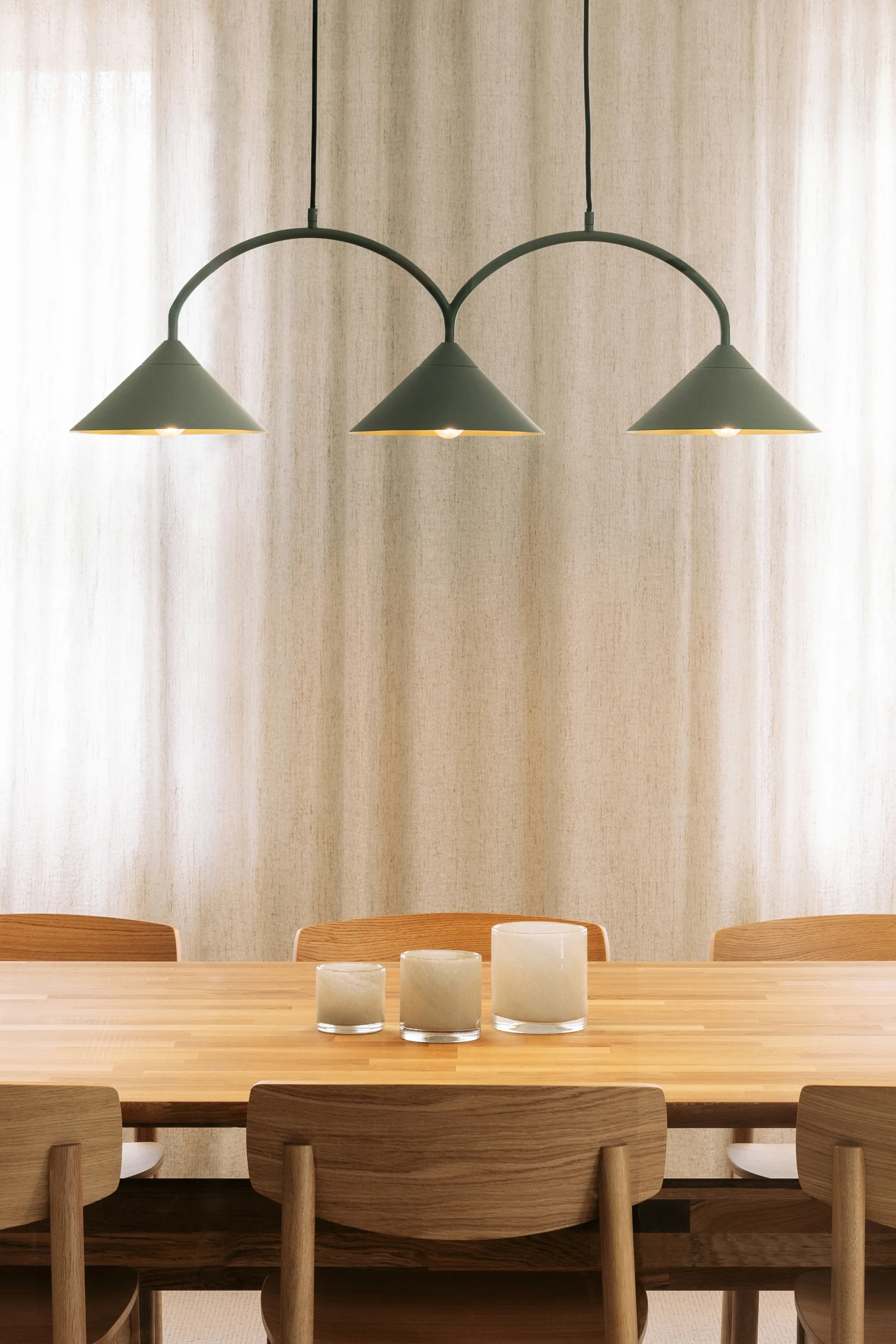 Curve系列吊灯3, 绿色 Globen Lighting