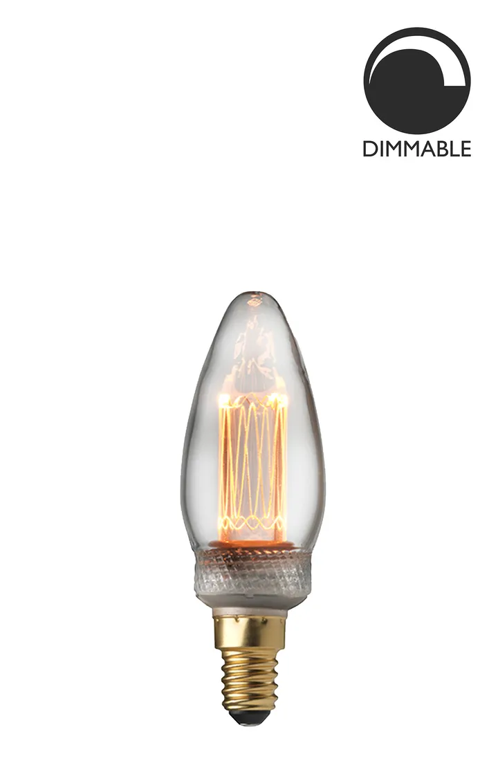E14激光工艺LED灯丝皇冠形光源2.3瓦 - 透明色 - Globen Lighting