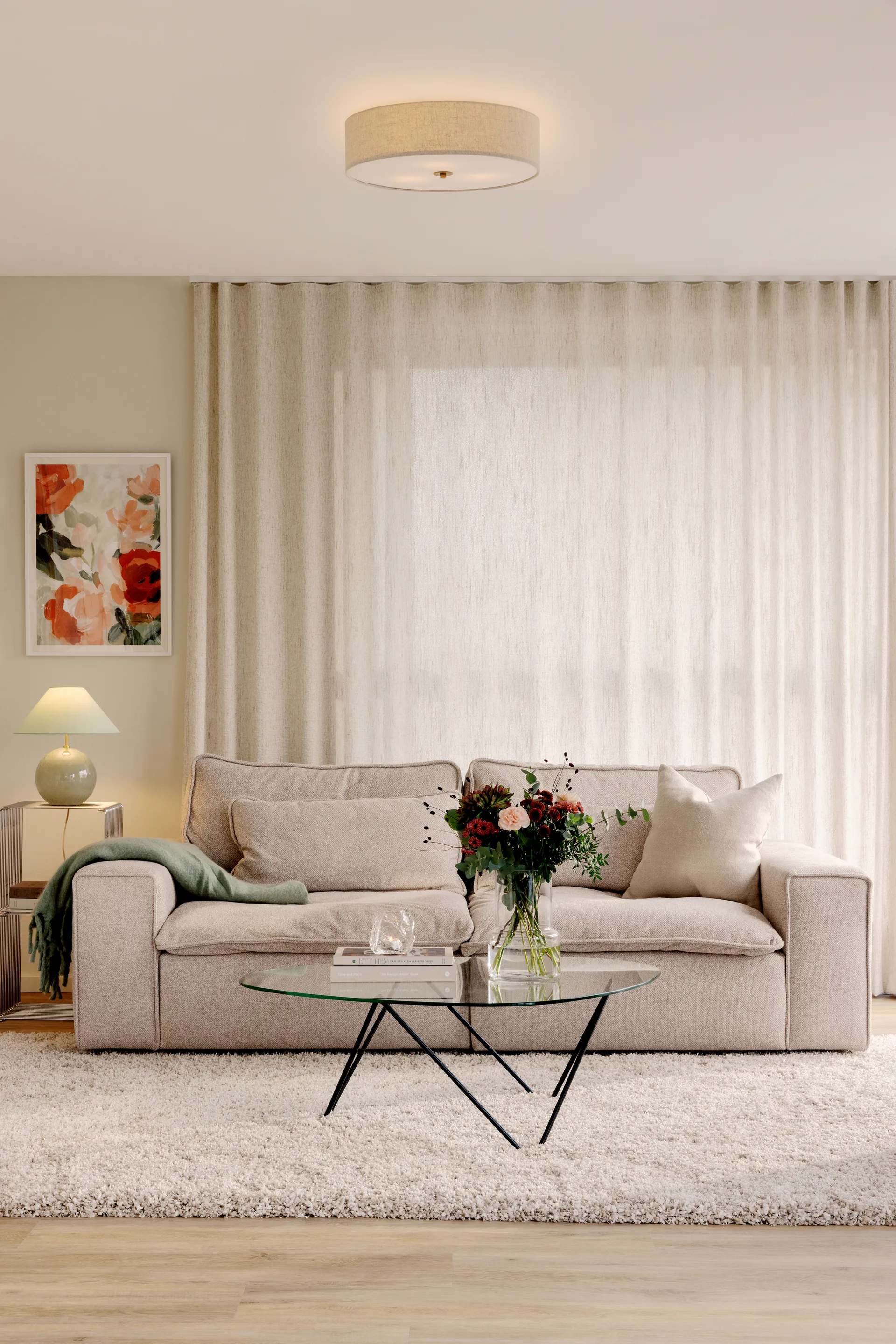 Noah 35 天花板灯, 米色 Globen Lighting