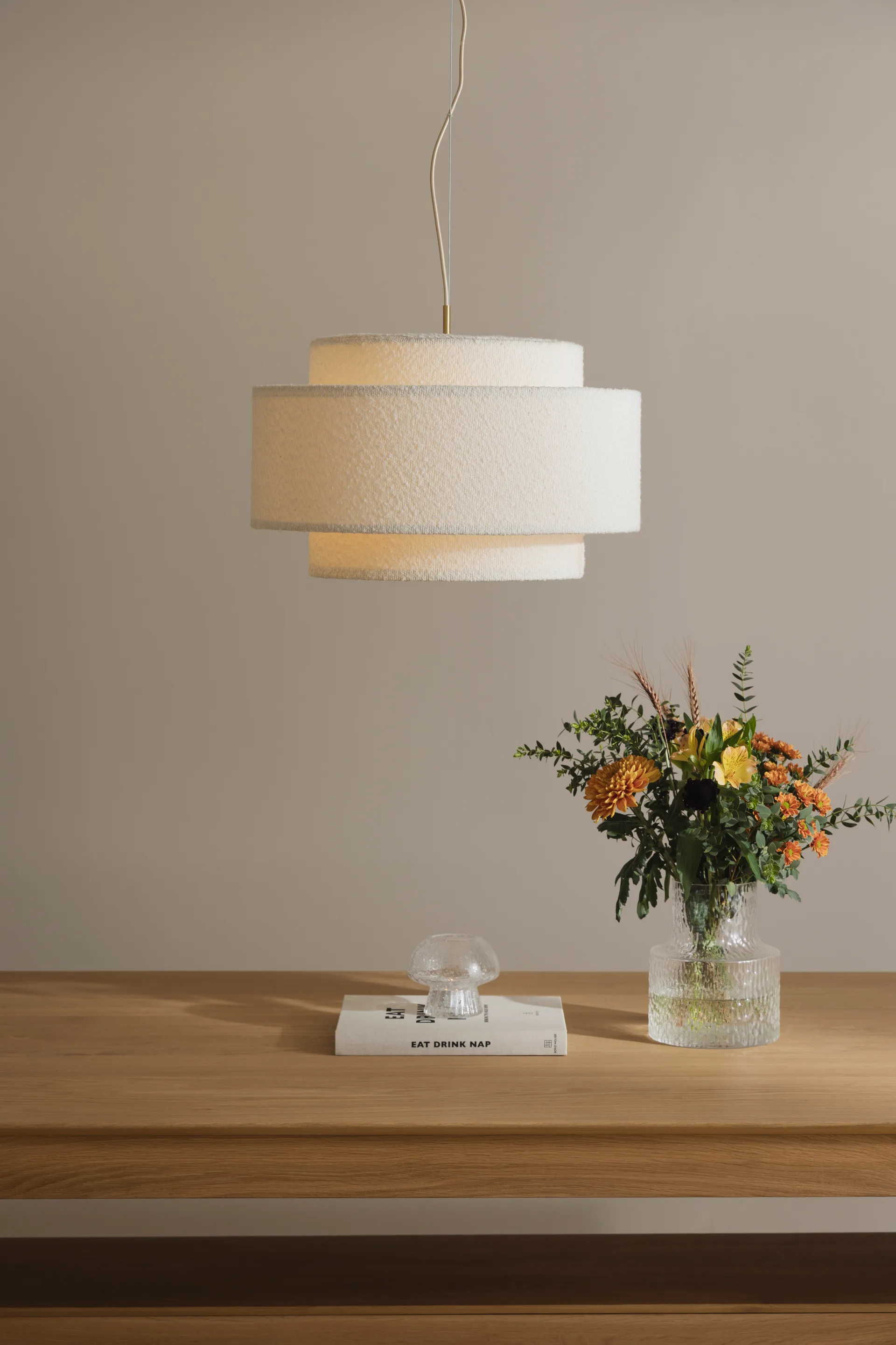 Noah 吊灯 Ø50 cm, Bouclé 白色 Globen Lighting