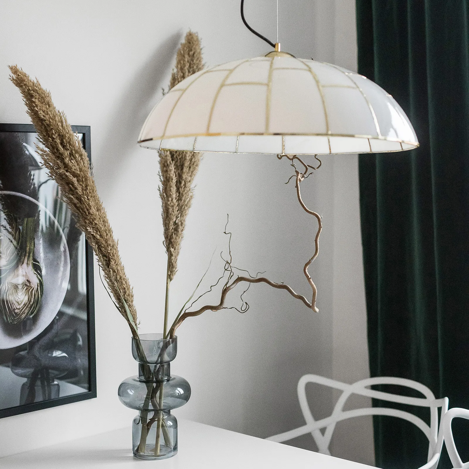 Ombrello 吊灯 Ø60cm 白色玻璃, 黄铜色 Globen Lighting