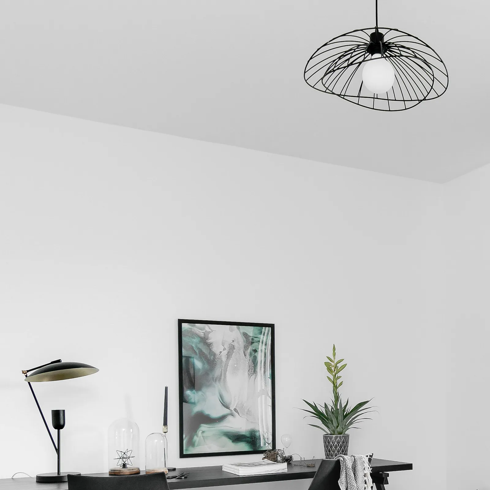 Ray吸顶灯 Ø45cm, 哑光黑 Globen Lighting