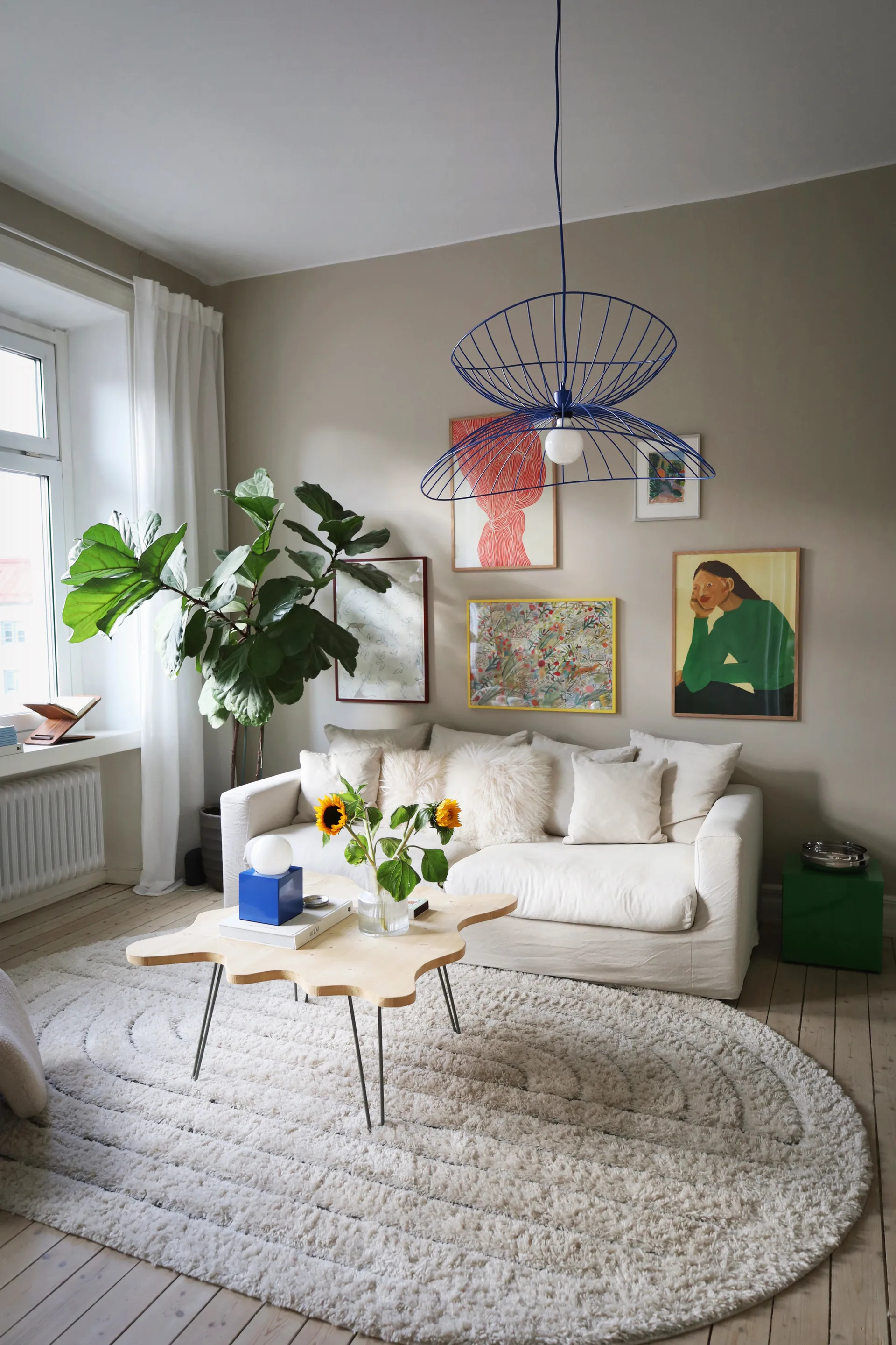 Ray 吊灯 Ø70 cm, 蓝色 Globen Lighting