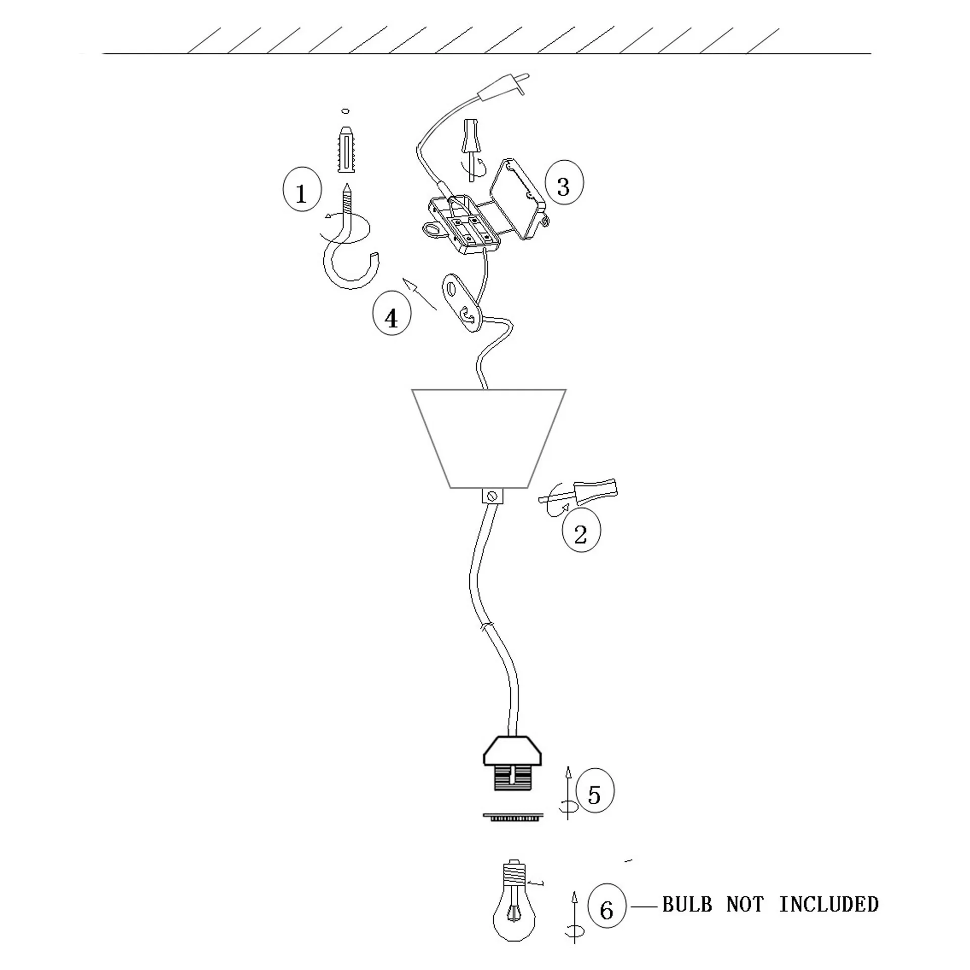 灯 suspension indoor IP20, 黑色-transprarent Globen Lighting