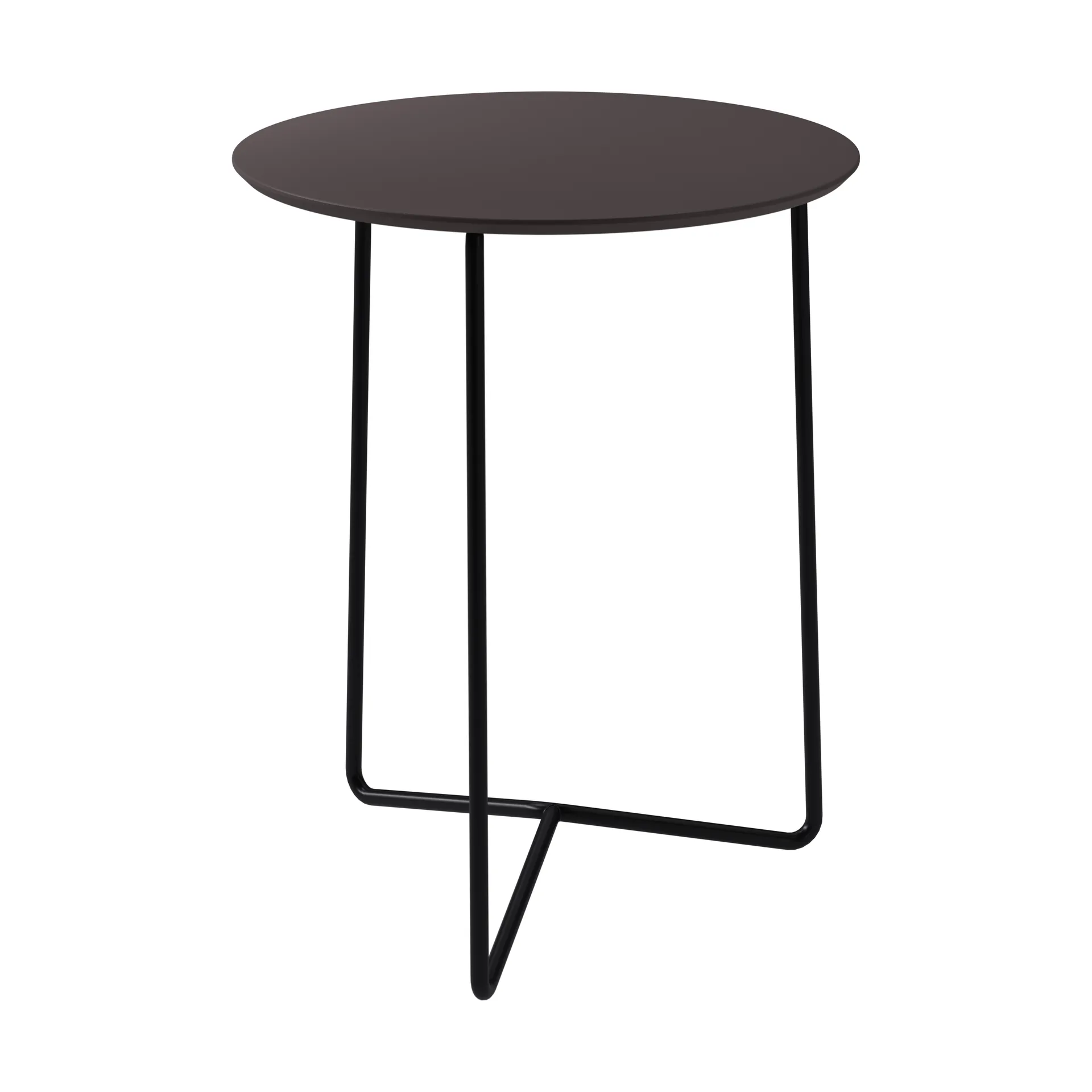 High Tech 桌子, Charcoal compact laminate-黑色框架_Ø60cm Grythyttan Stålmöbler