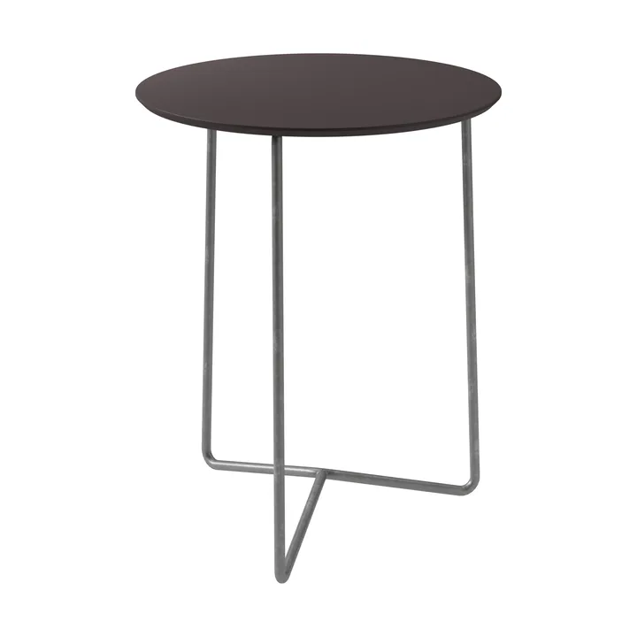 High Tech 桌子 - Charcoal compact laminate–hot-dip galvanized frame_Ø60cm - Grythyttan Stålmöbler