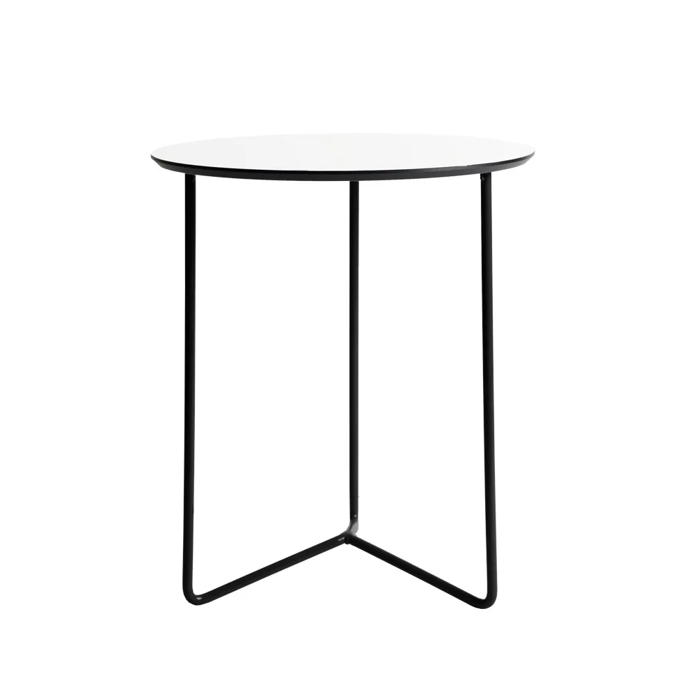 High Tech 桌子, 白色-黑色 stand, Ø60 cm Grythyttan Stålmöbler