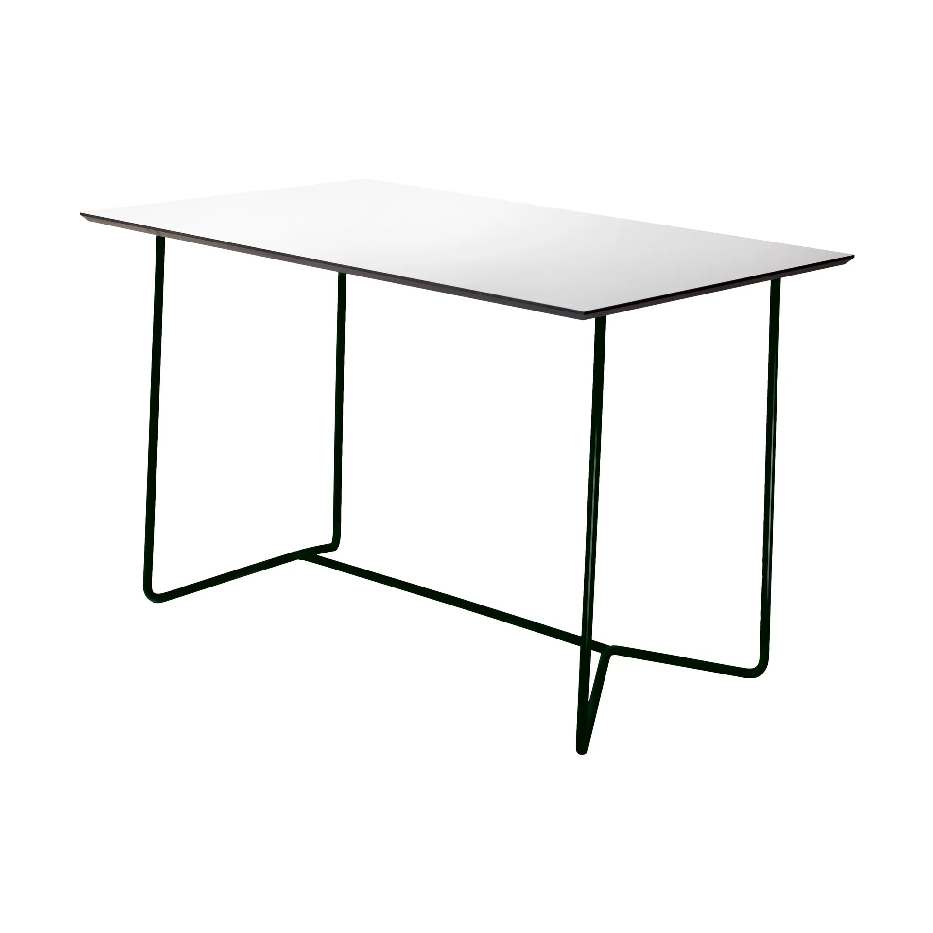 High Tech 长方形北欧风格餐桌, White compact laminate-黑色 Grythyttan Stålmöbler