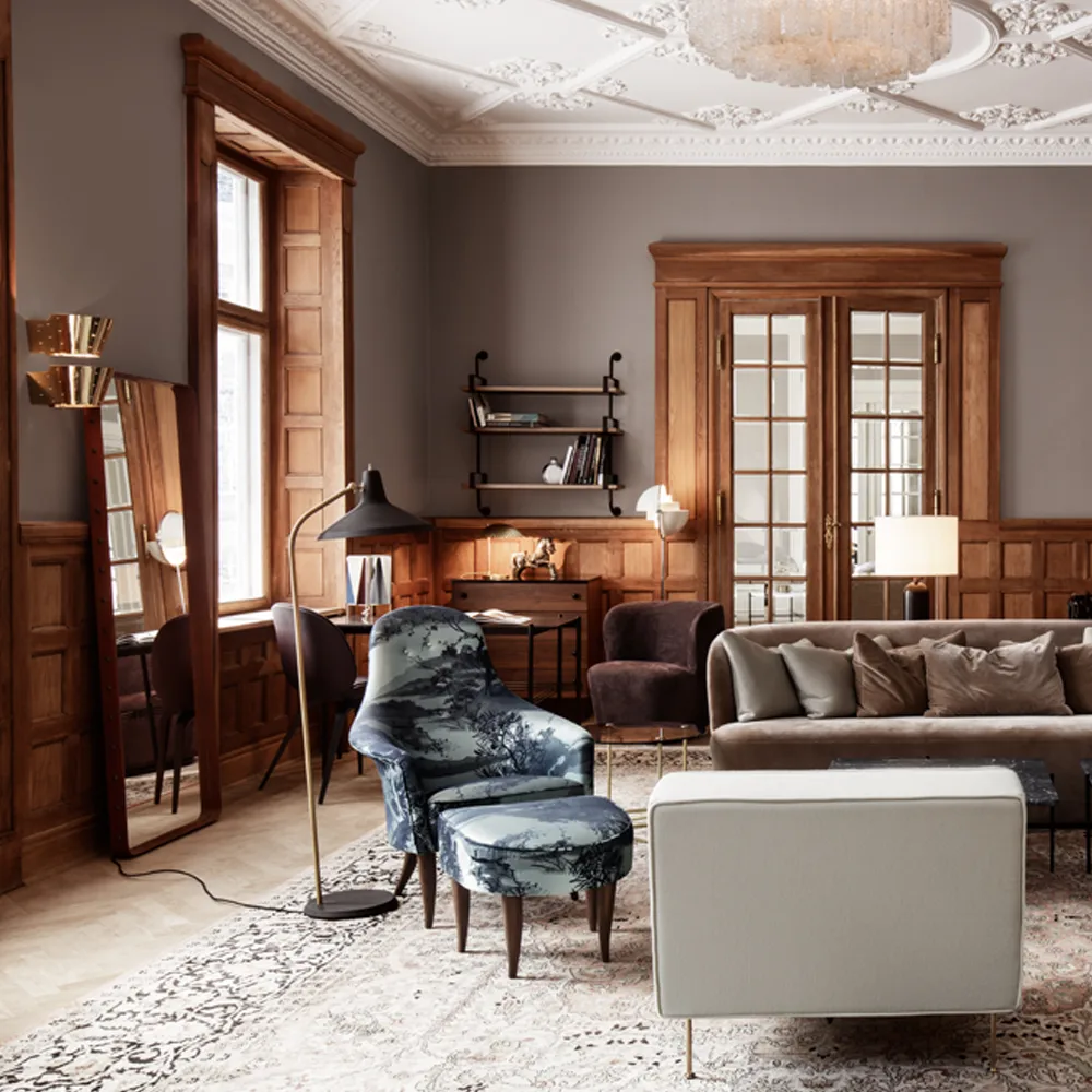 Adnet rectangular mirror, 黑色, medium GUBI