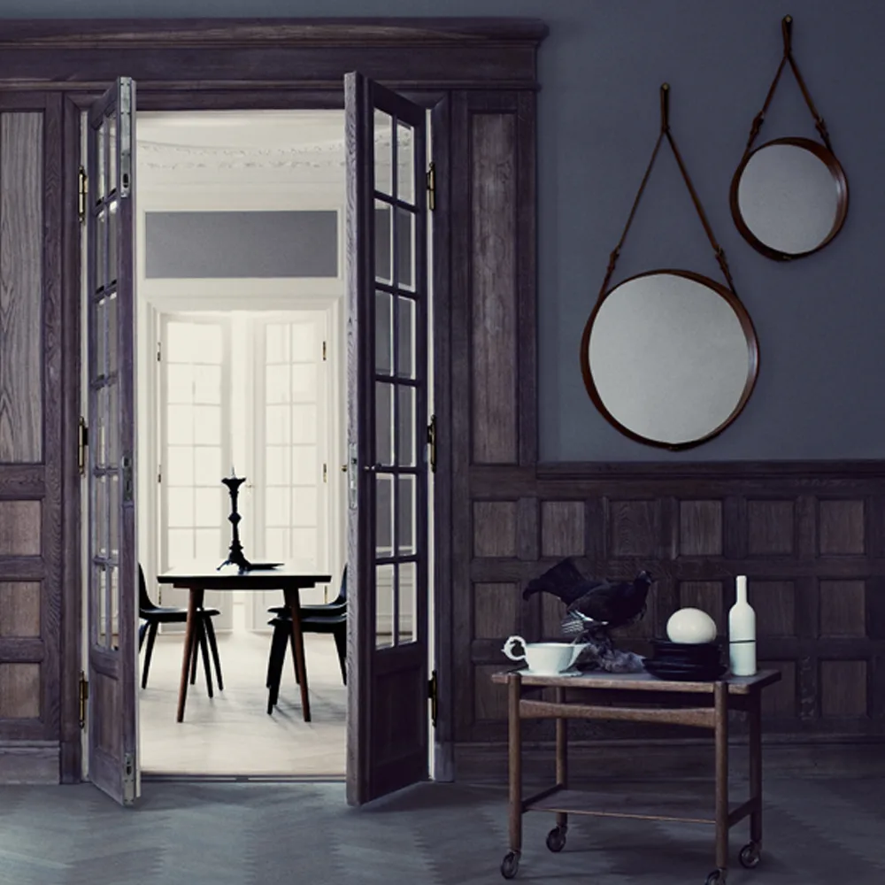 Adnet Round Mirror, 棕色, large GUBI