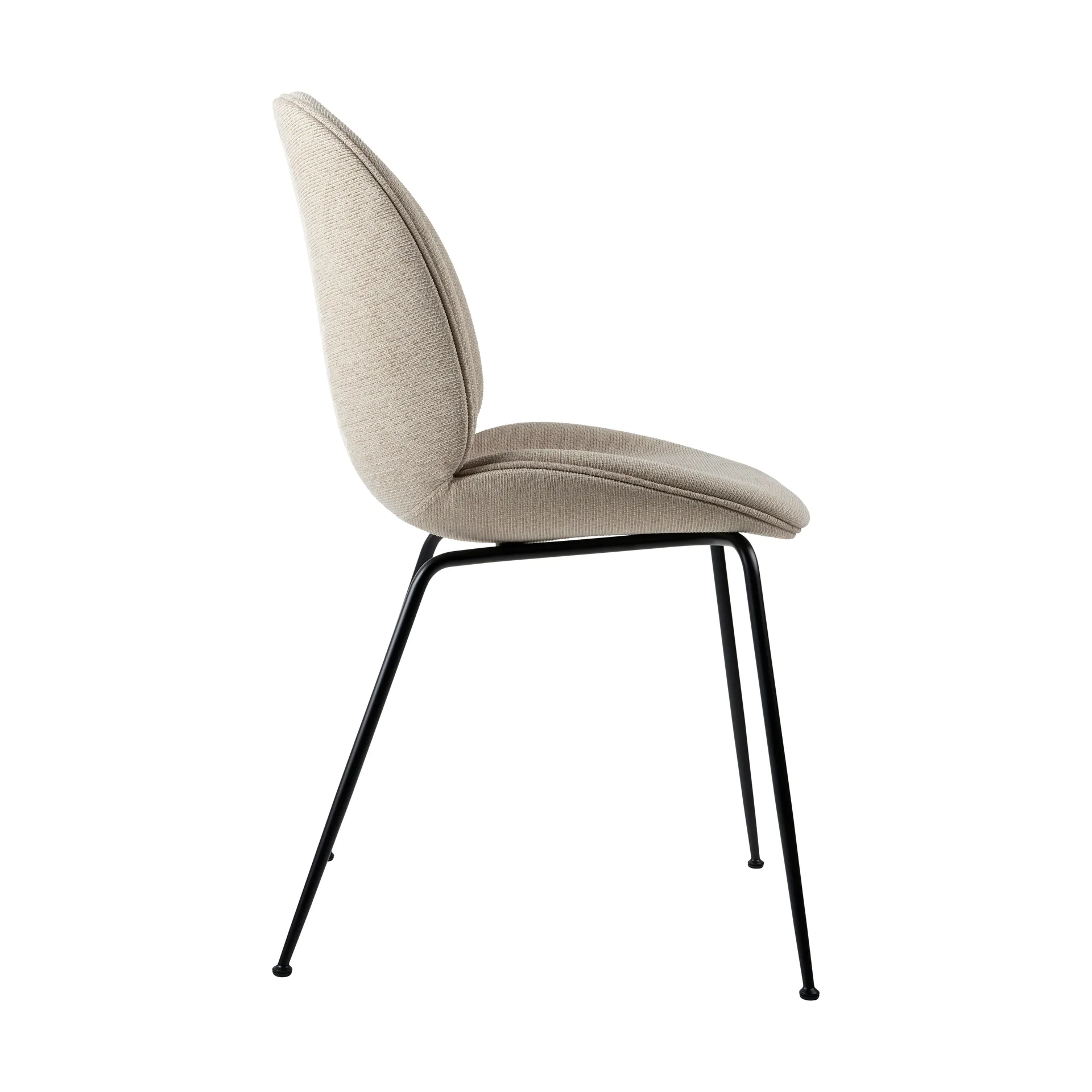 Beetle dining 椅子 - fully upholstered conic base, Tempt 61168-黑色 哑光 GUBI