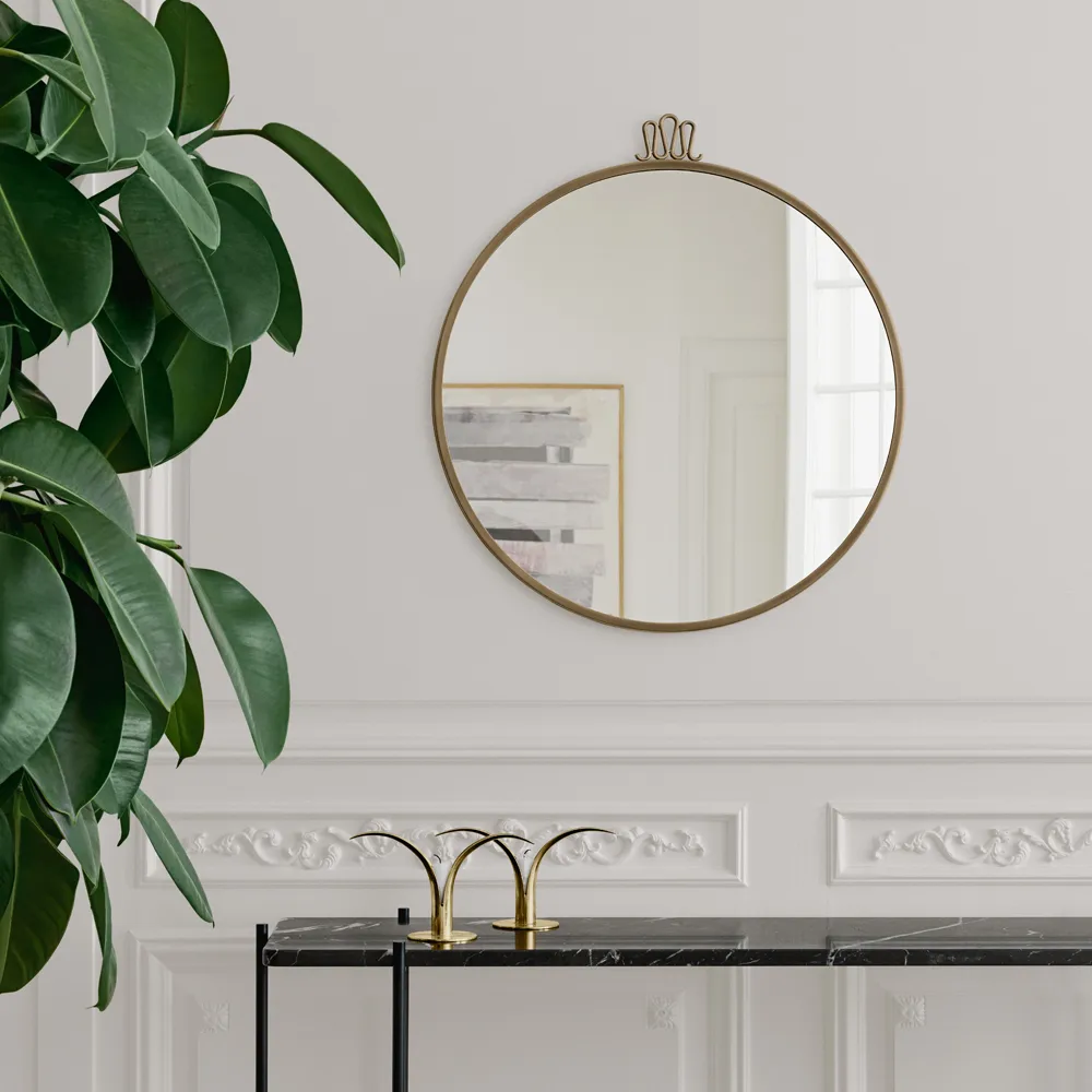 Randaccio Mirror, Antique brass, medium GUBI