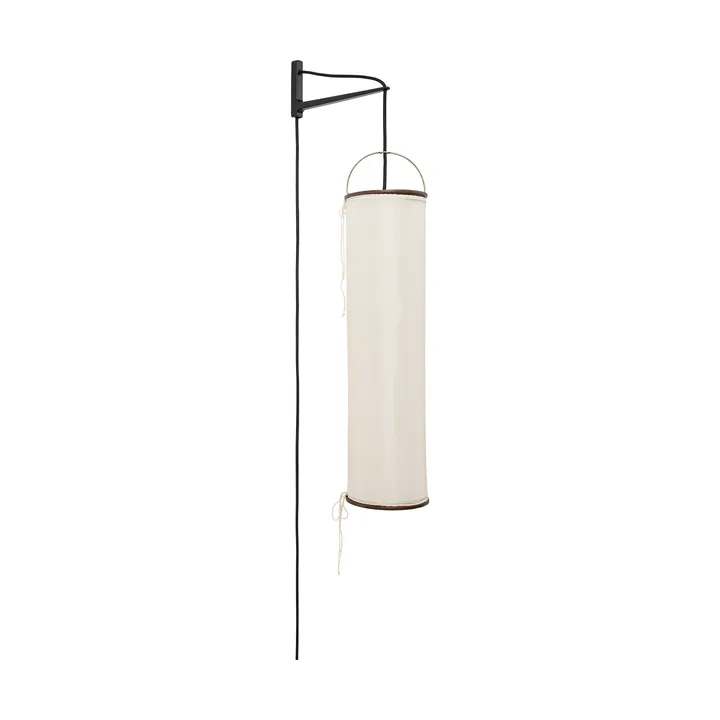 Silk Lantern 壁灯 - 天然白色丝绸-半哑光 黑色 - GUBI